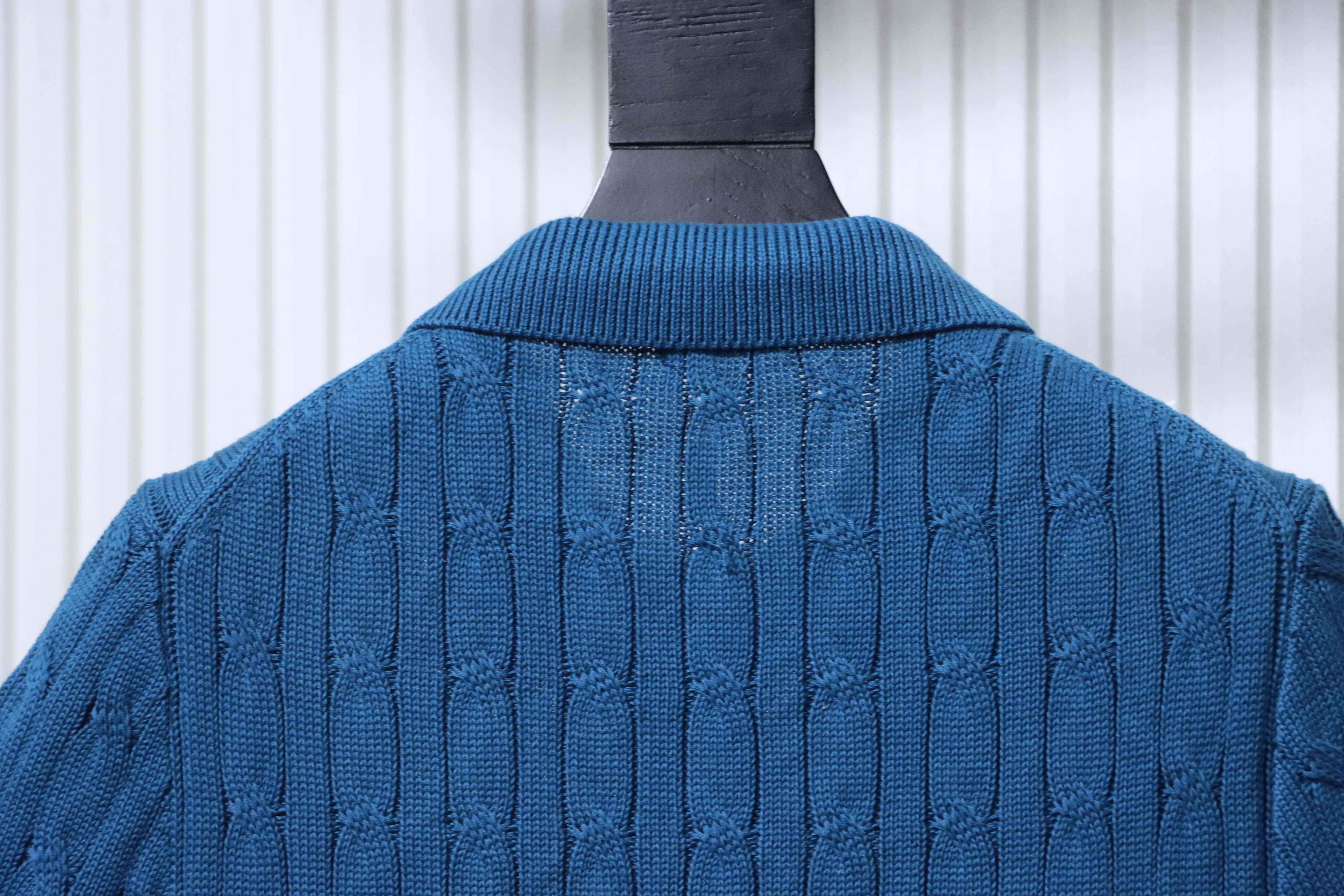 Ralph Lauren Horse Logo Cable Knit Knit Short Sleeve Polo Shirt Style 2
