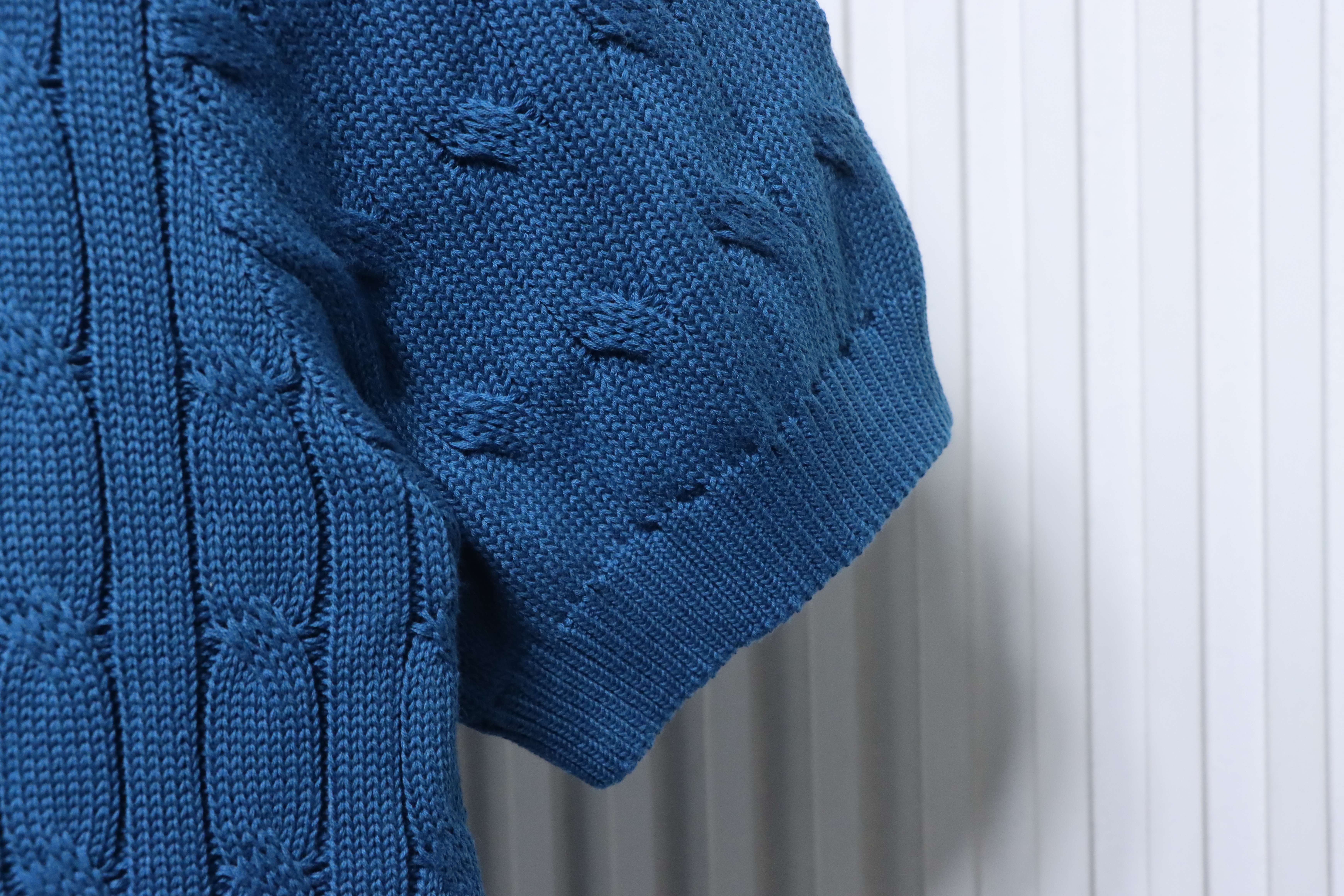 Ralph Lauren Horse Logo Cable Knit Knit Short Sleeve Polo Shirt Style 2