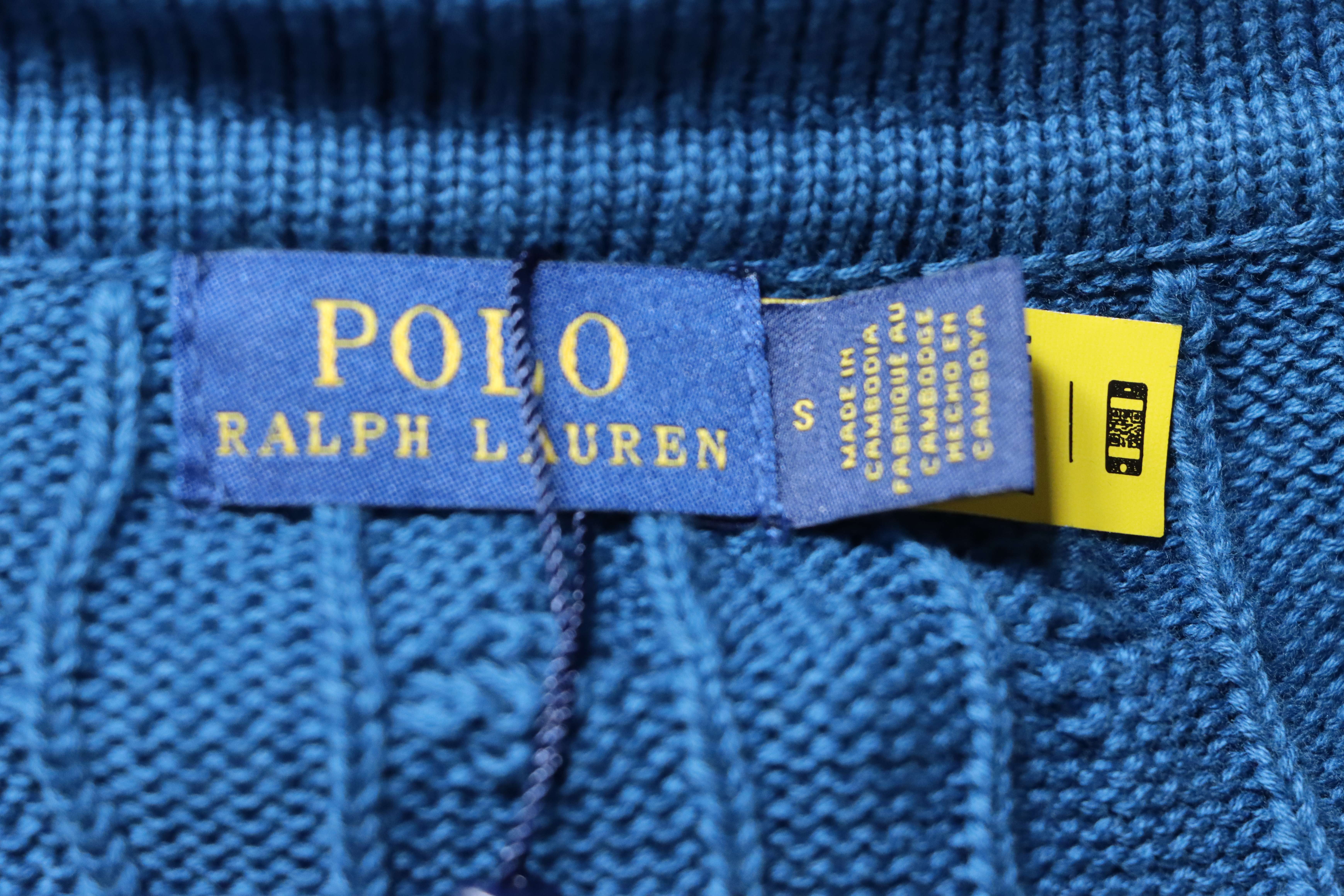 Ralph Lauren Horse Logo Cable Knit Knit Short Sleeve Polo Shirt Style 2