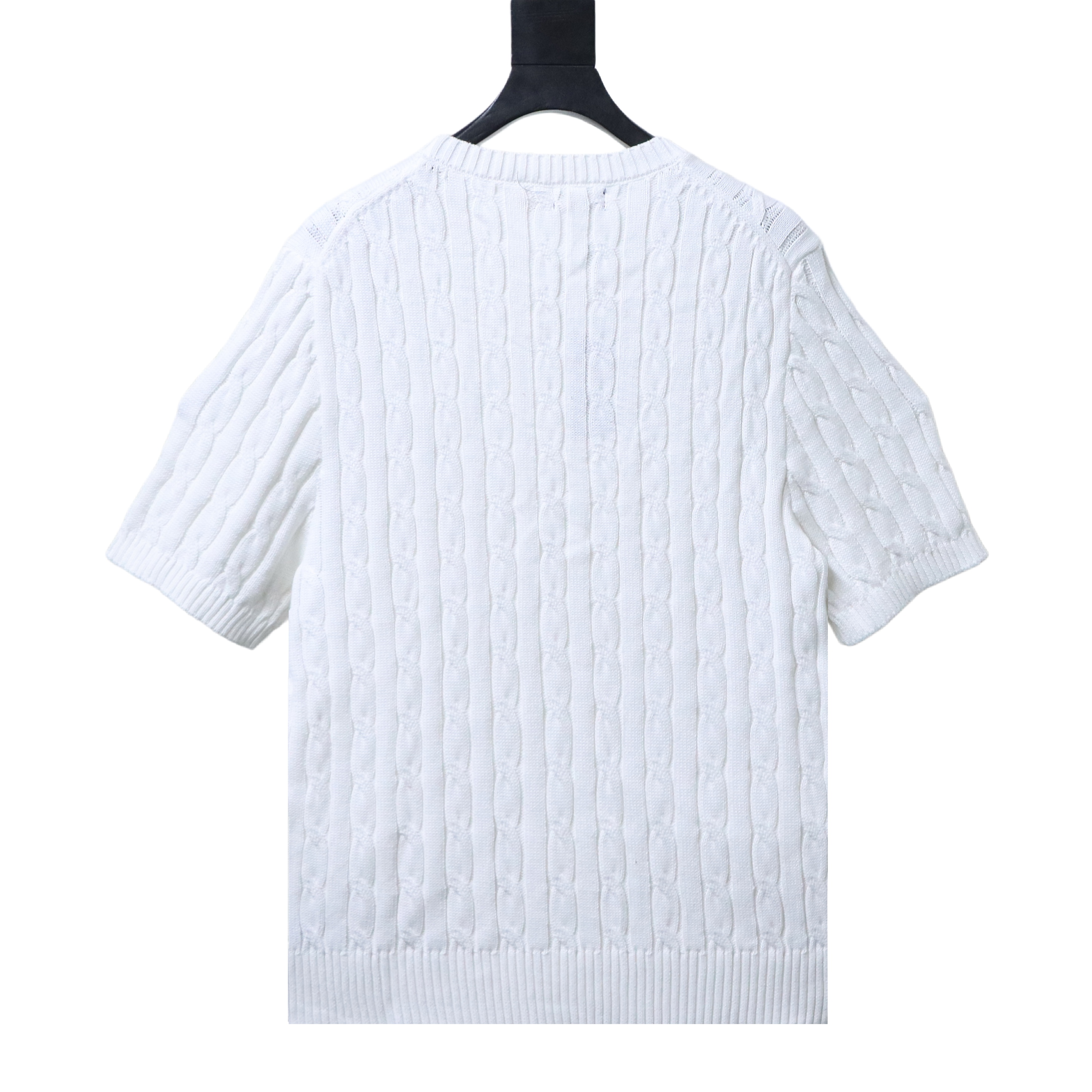 Ralph Lauren Horse Logo Embroidery Cable Knit Knit Short Sleeve T-Shirt Style 1