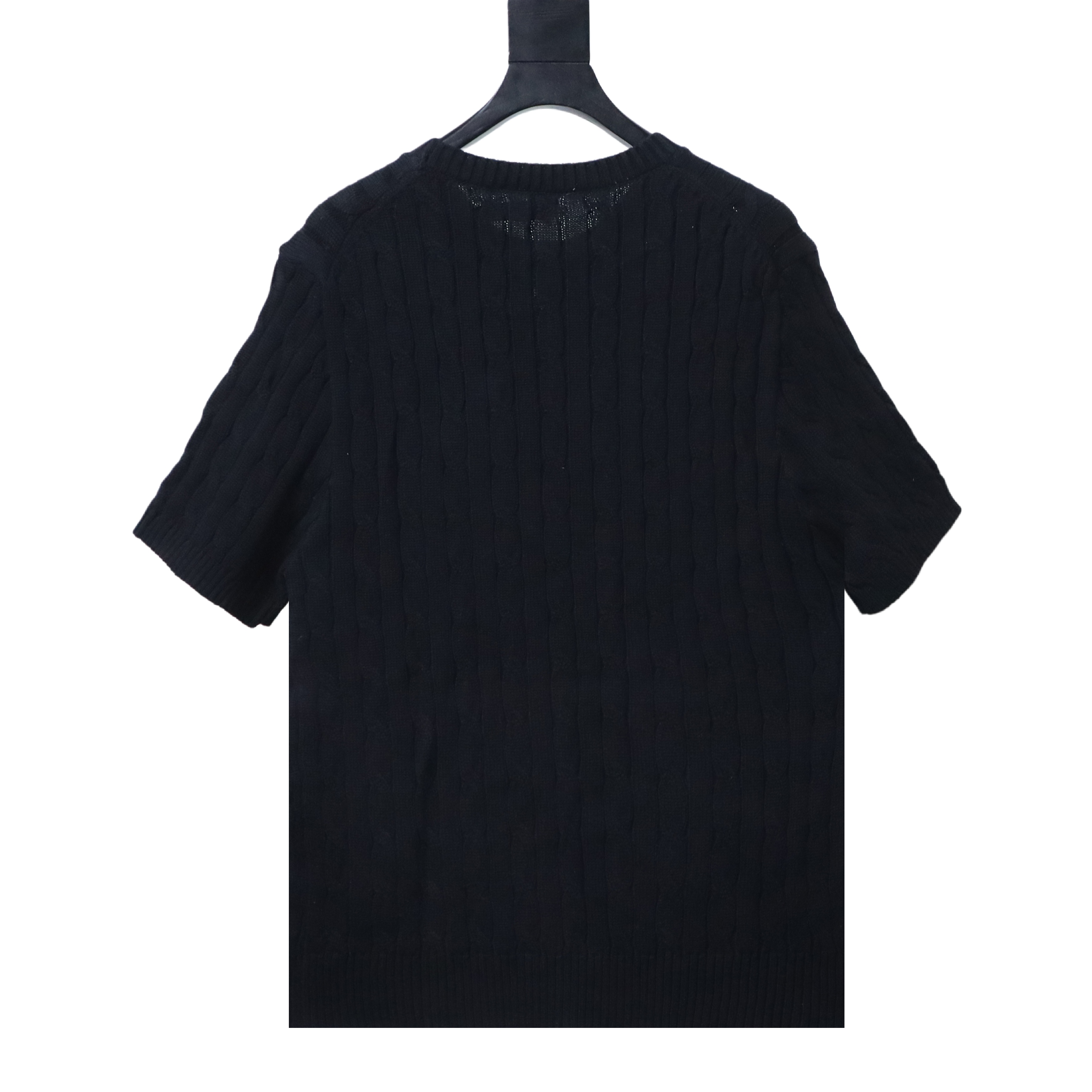 Ralph Lauren Horse Logo Embroidery Cable Knit Knit Short Sleeve T-Shirt Style 2