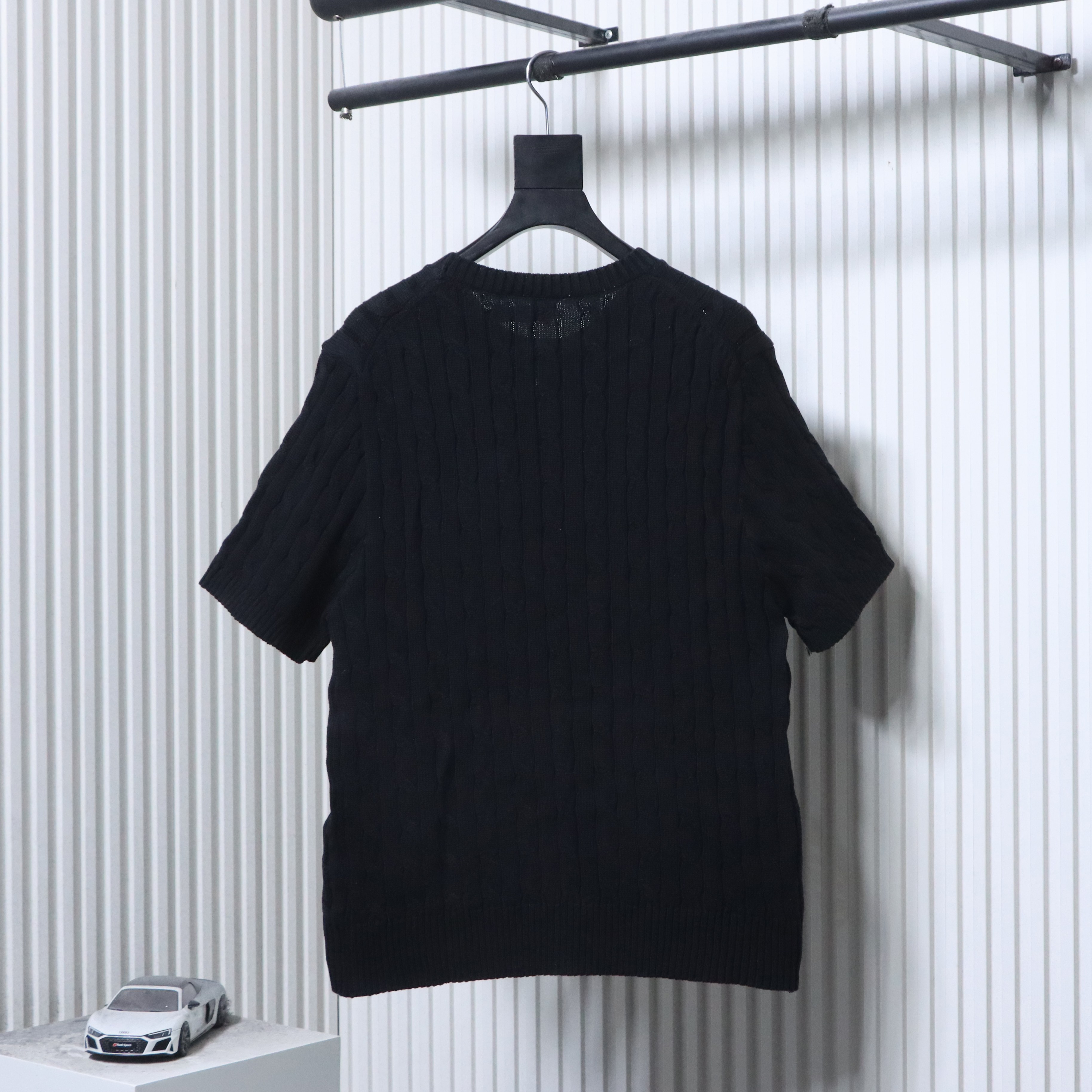 Ralph Lauren Horse Logo Embroidery Cable Knit Knit Short Sleeve T-Shirt Style 2