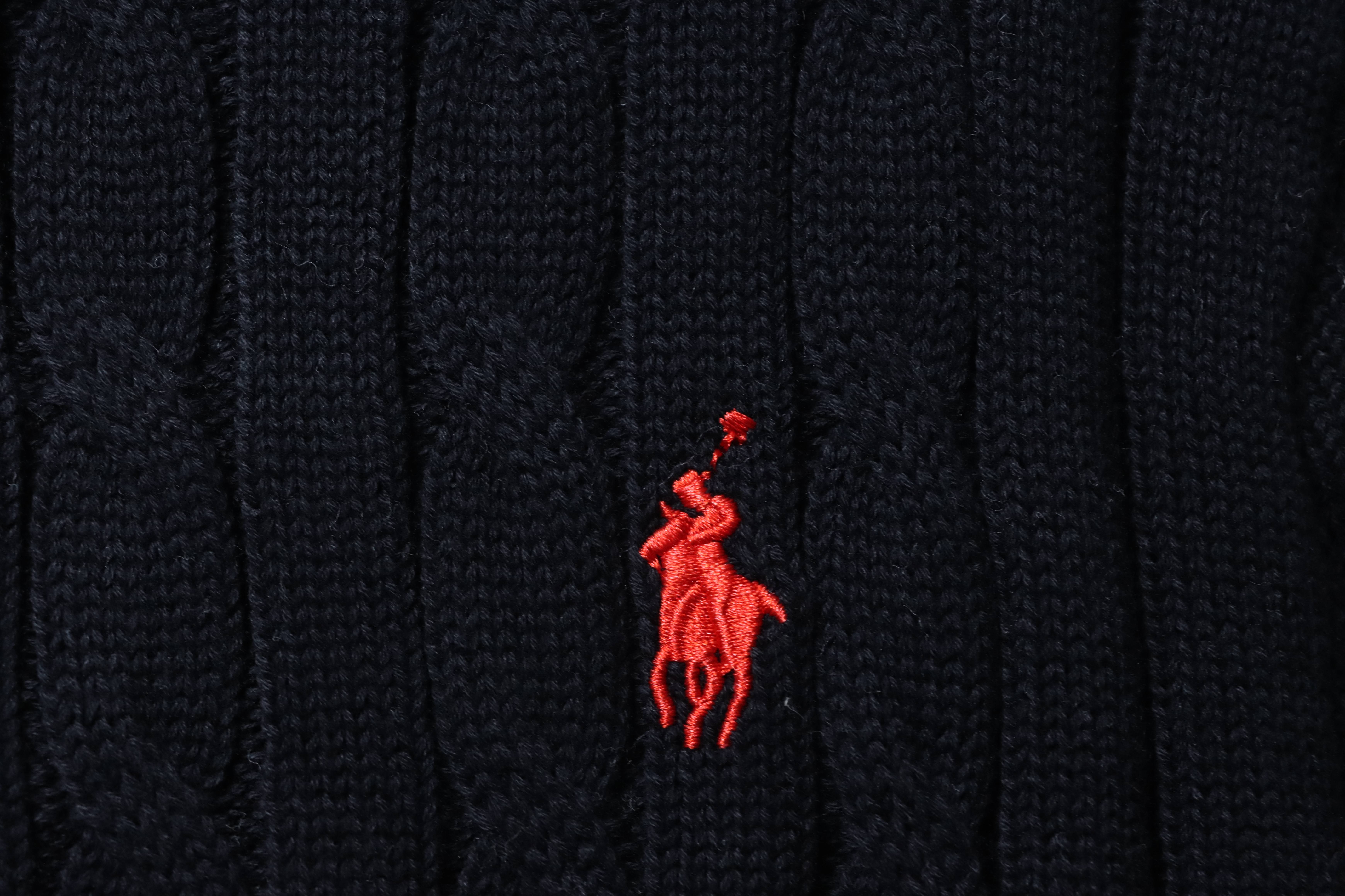 Ralph Lauren Horse Logo Embroidery Cable Knit Knit Short Sleeve T-Shirt Style 2