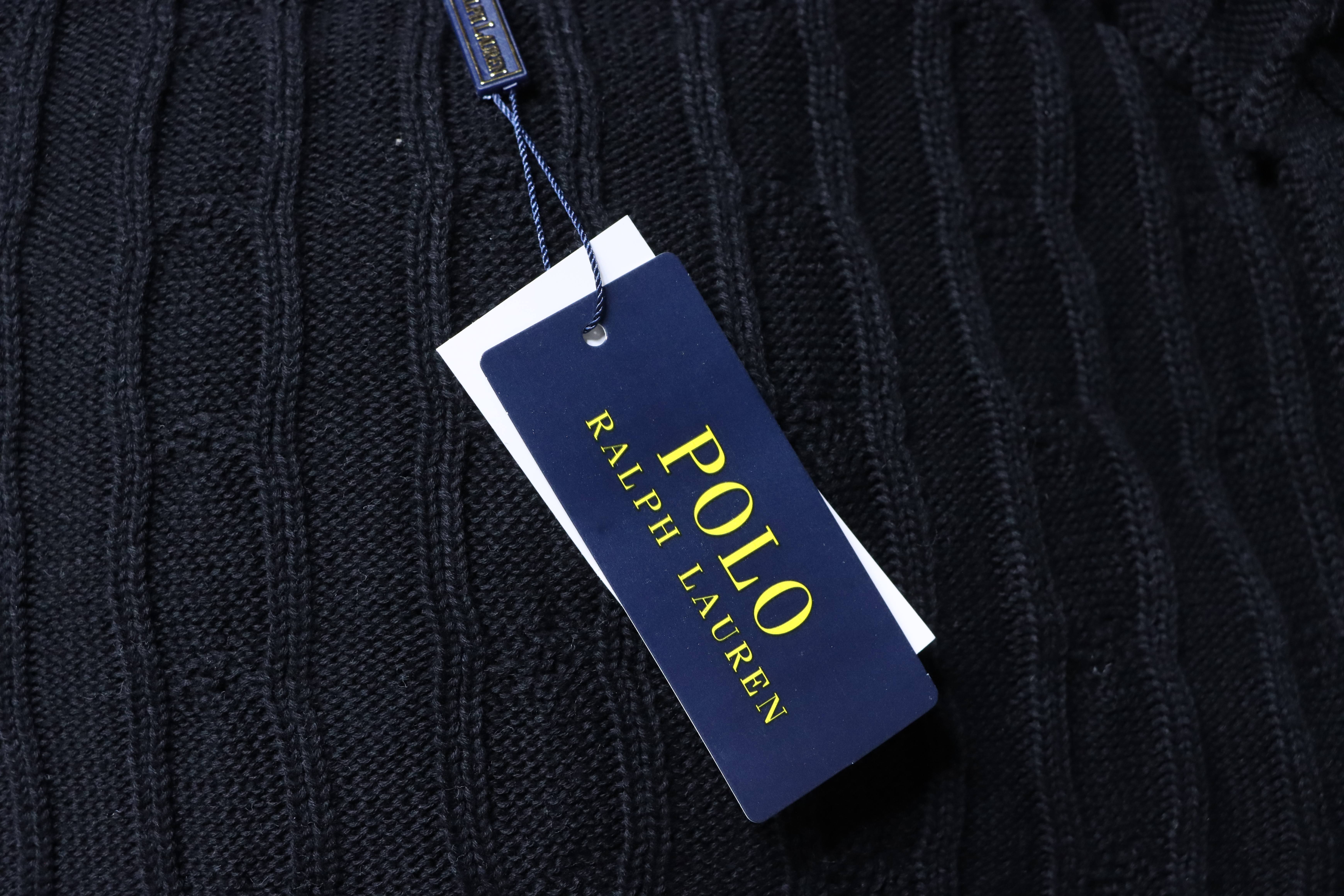 Ralph Lauren Horse Logo Embroidery Cable Knit Knit Short Sleeve T-Shirt Style 2