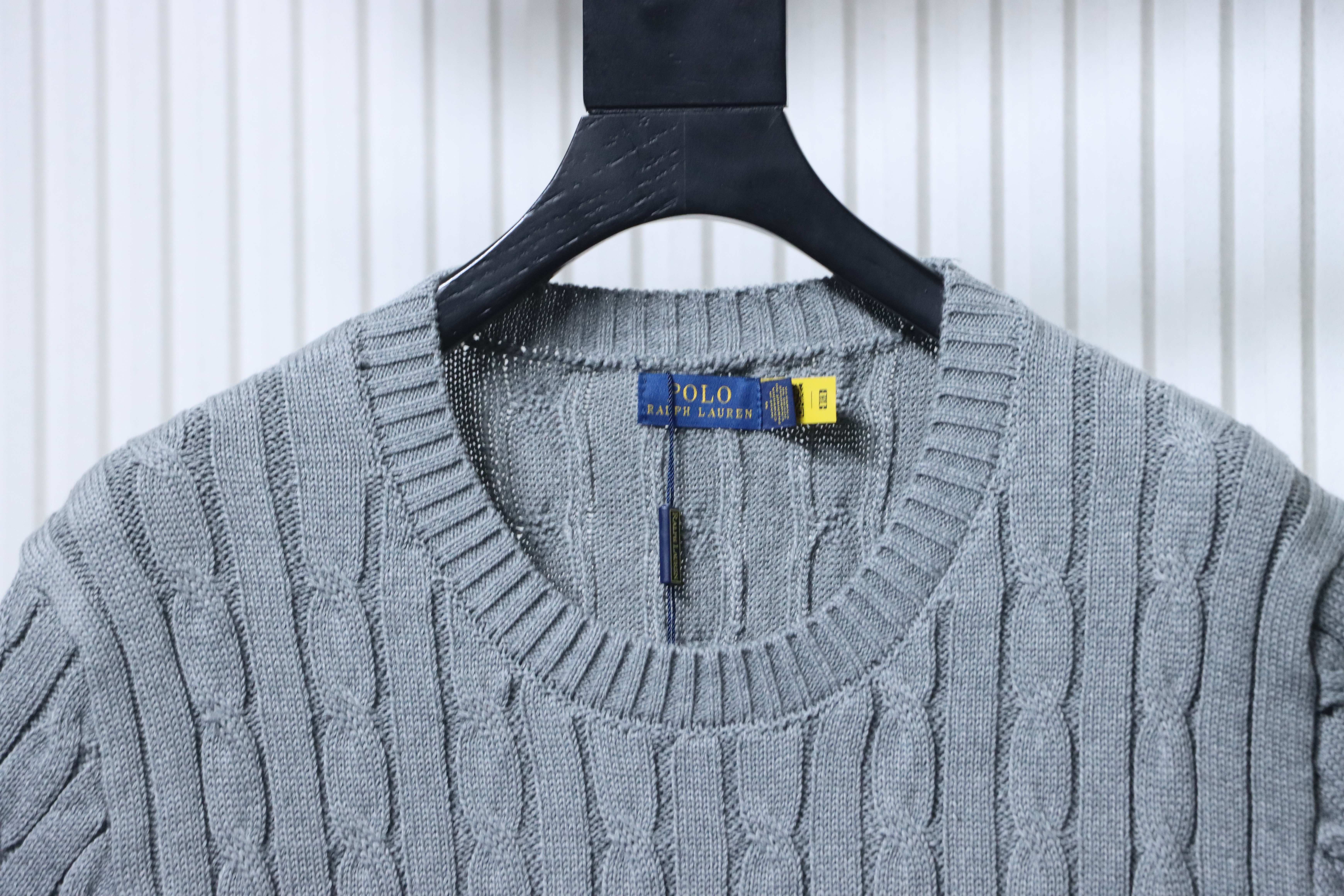 Ralph Lauren Horse Logo Embroidery Cable Knit Knit Short Sleeve T-Shirt Style 3