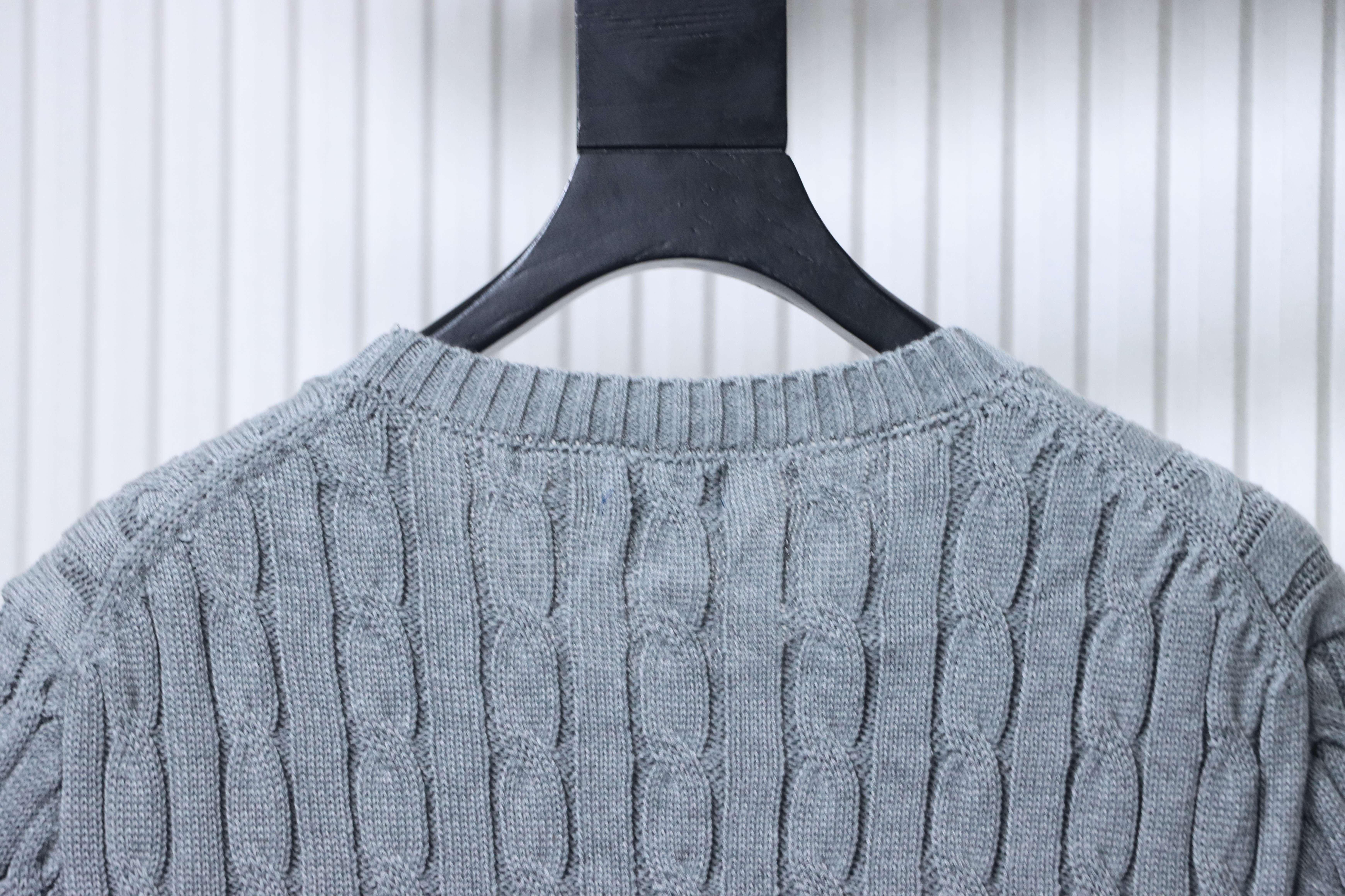 Ralph Lauren Horse Logo Embroidery Cable Knit Knit Short Sleeve T-Shirt Style 3