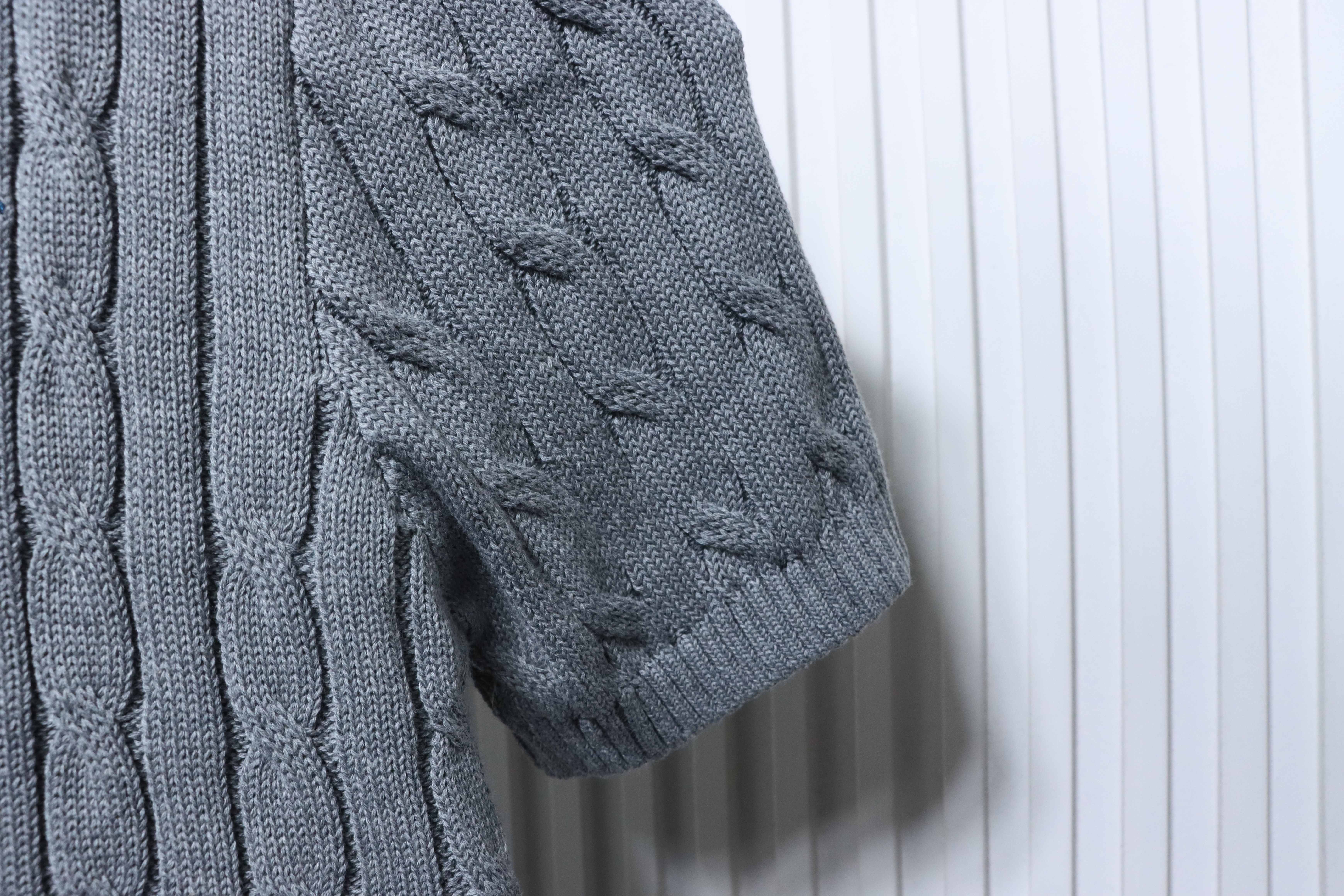 Ralph Lauren Horse Logo Embroidery Cable Knit Knit Short Sleeve T-Shirt Style 3