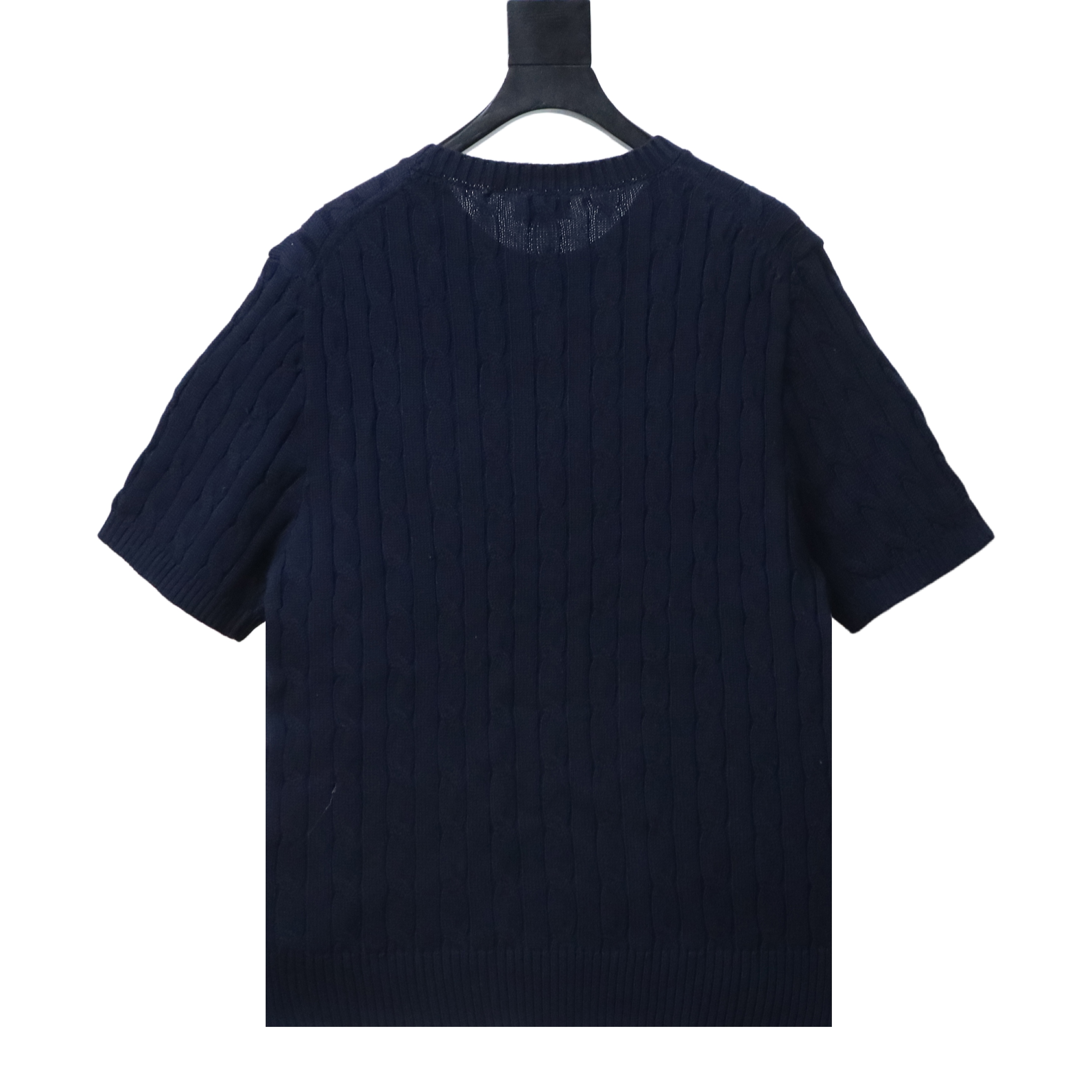 Ralph Lauren Horse Logo Embroidery Cable Knit Knit Short Sleeve T-Shirt Style 4