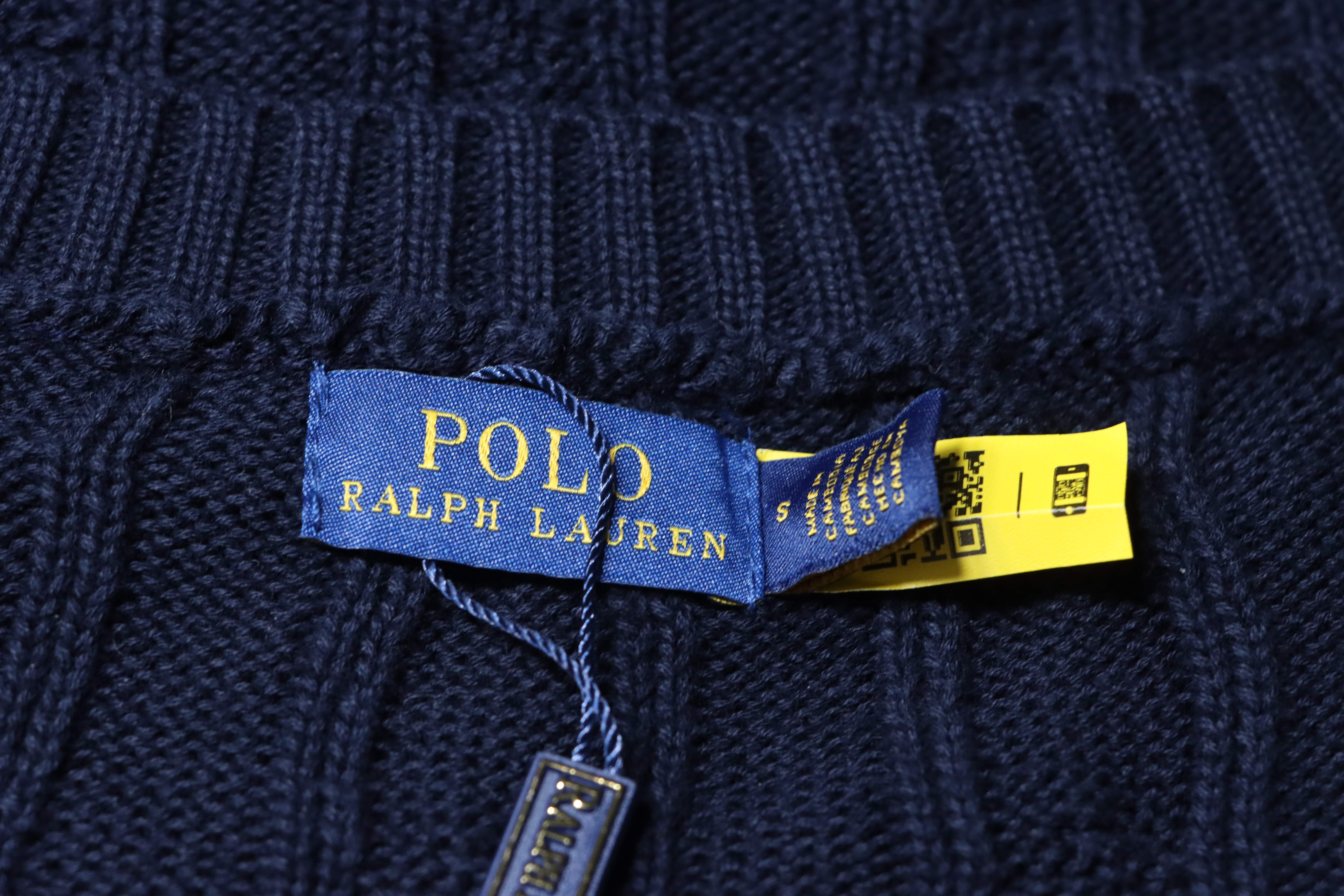 Ralph Lauren Horse Logo Embroidery Cable Knit Knit Short Sleeve T-Shirt Style 4