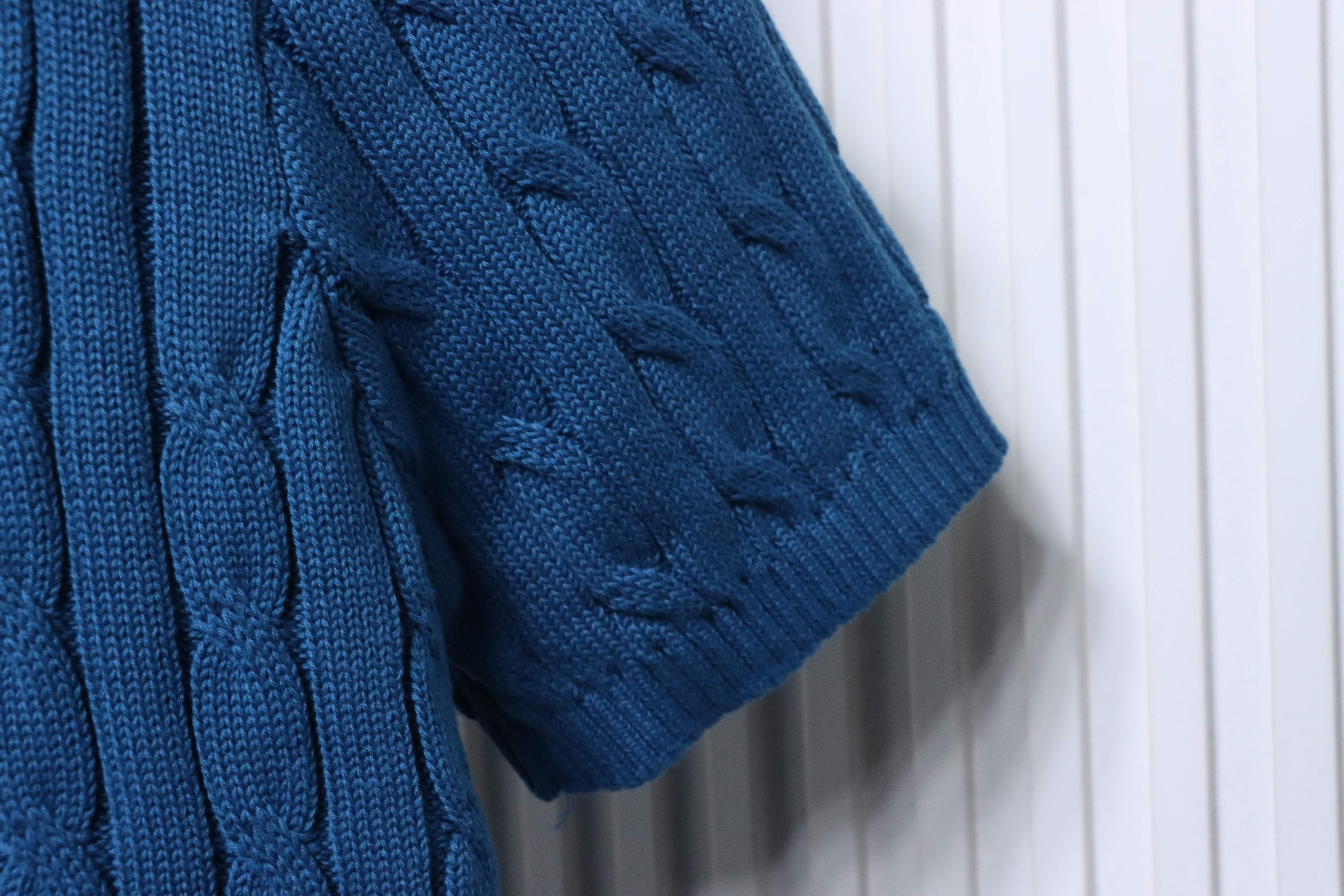 Ralph Lauren Horse Logo Embroidery Cable Knit Knit Short Sleeve T-Shirt Style 5