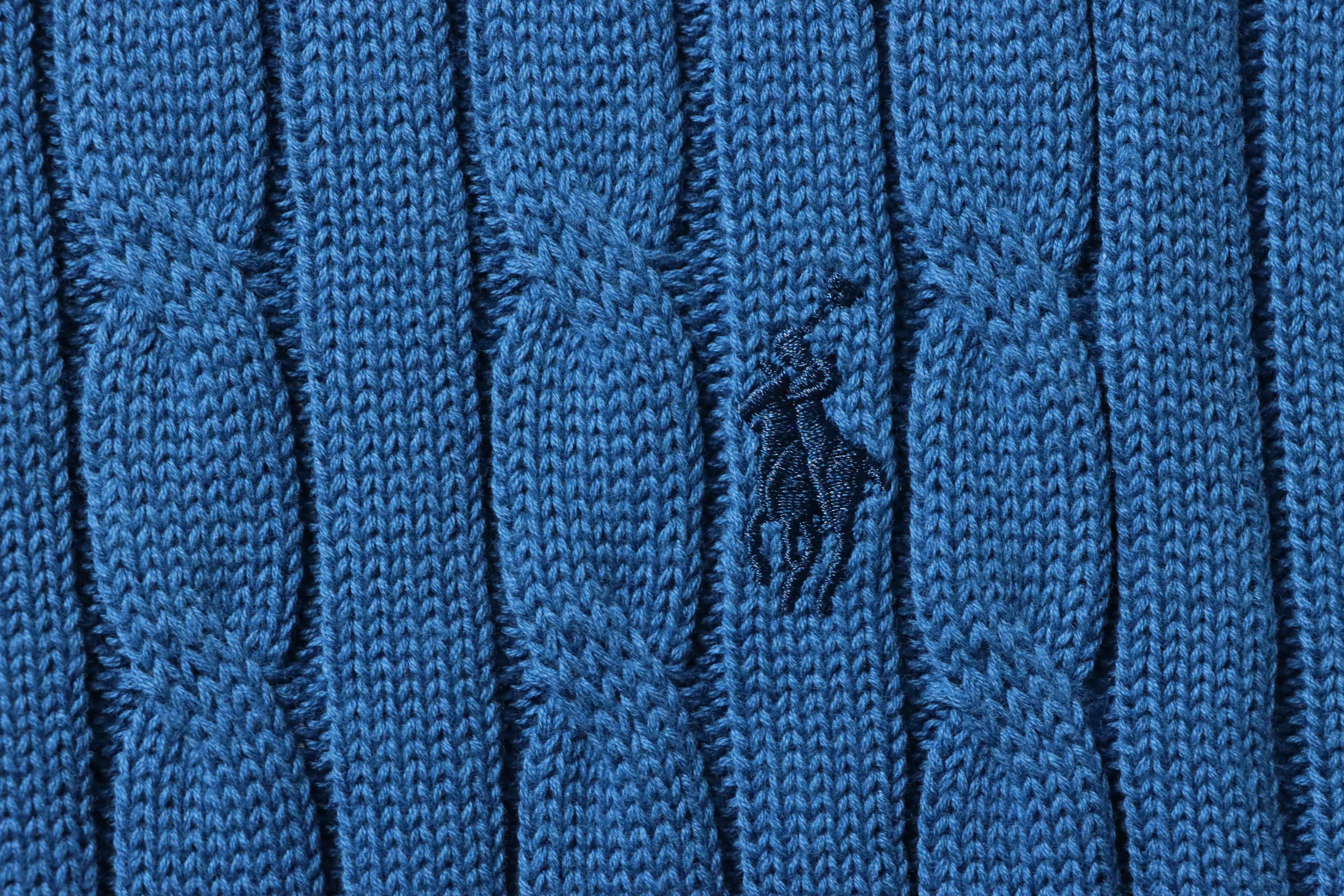 Ralph Lauren Horse Logo Embroidery Cable Knit Knit Short Sleeve T-Shirt Style 5