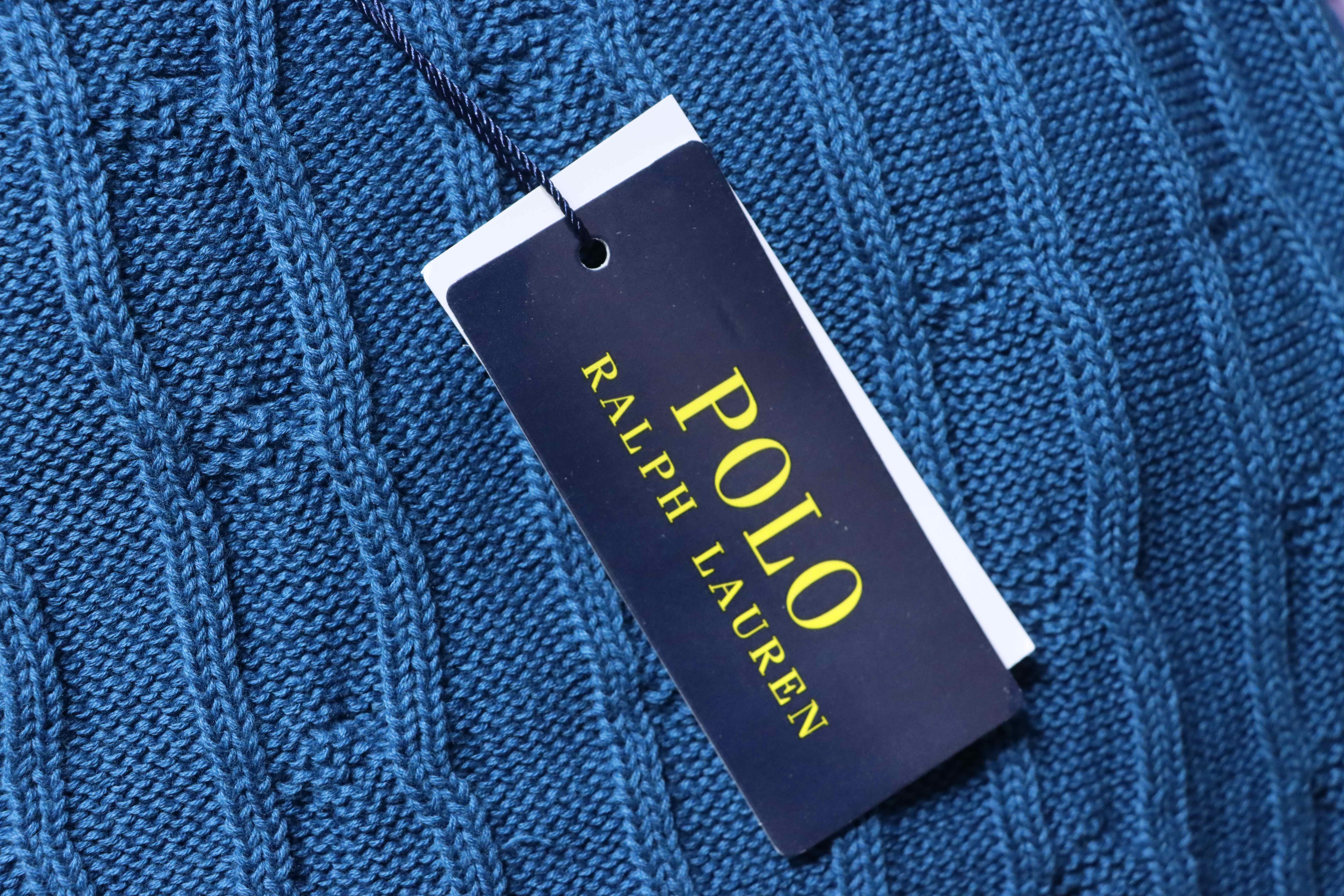 Ralph Lauren Horse Logo Embroidery Cable Knit Knit Short Sleeve T-Shirt Style 5
