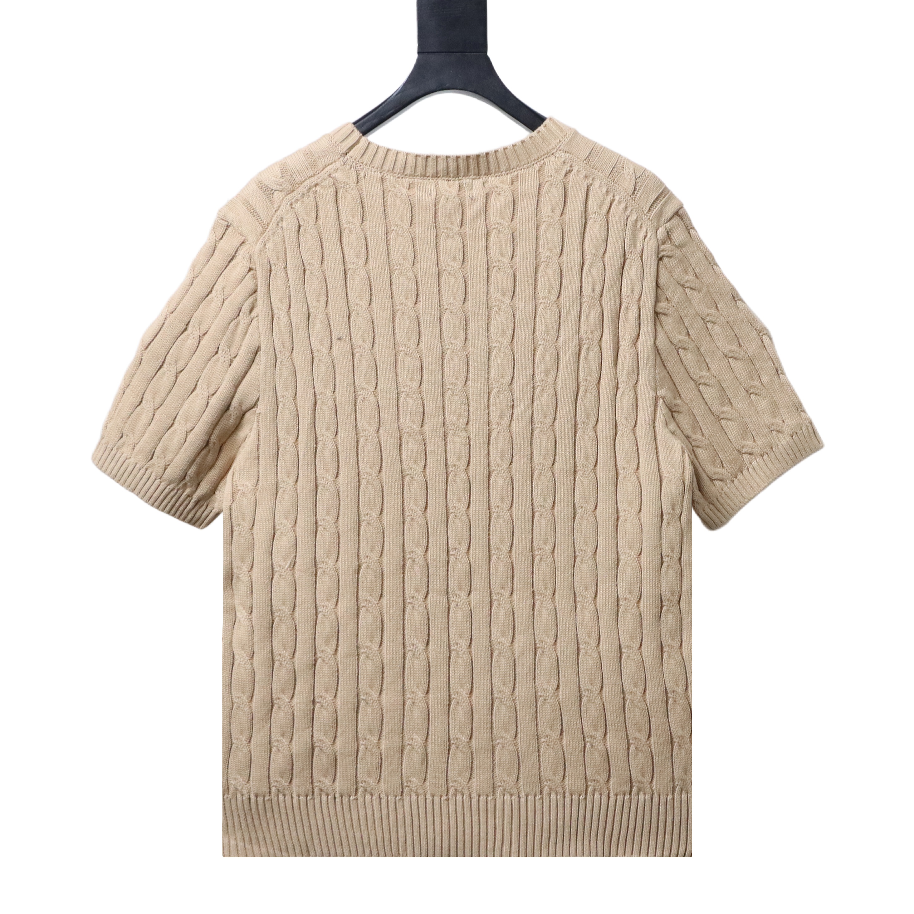 Ralph Lauren Horse Logo Embroidery Cable Knit Knit Short Sleeve T-Shirt Style 6