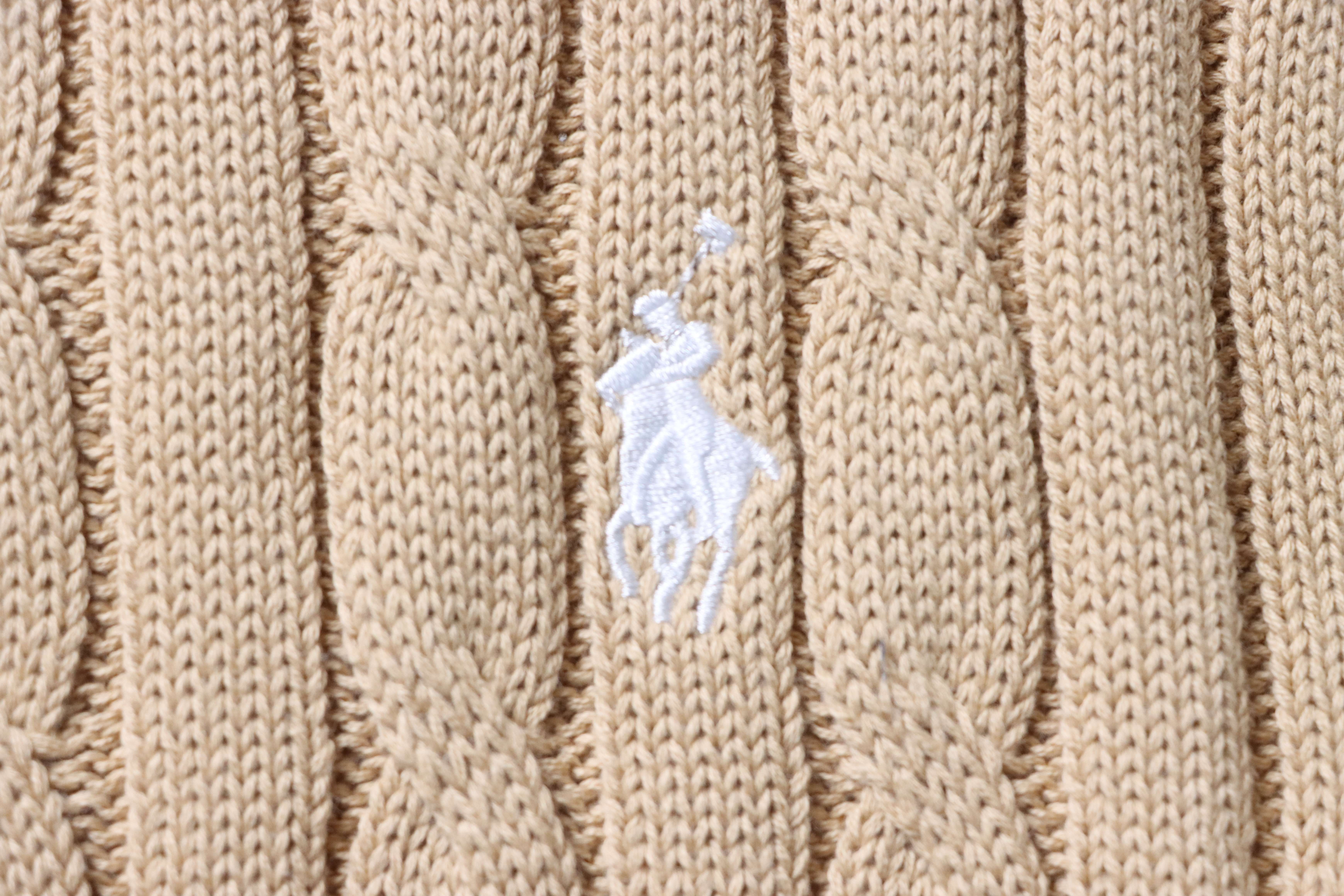 Ralph Lauren Horse Logo Embroidery Cable Knit Knit Short Sleeve T-Shirt Style 6
