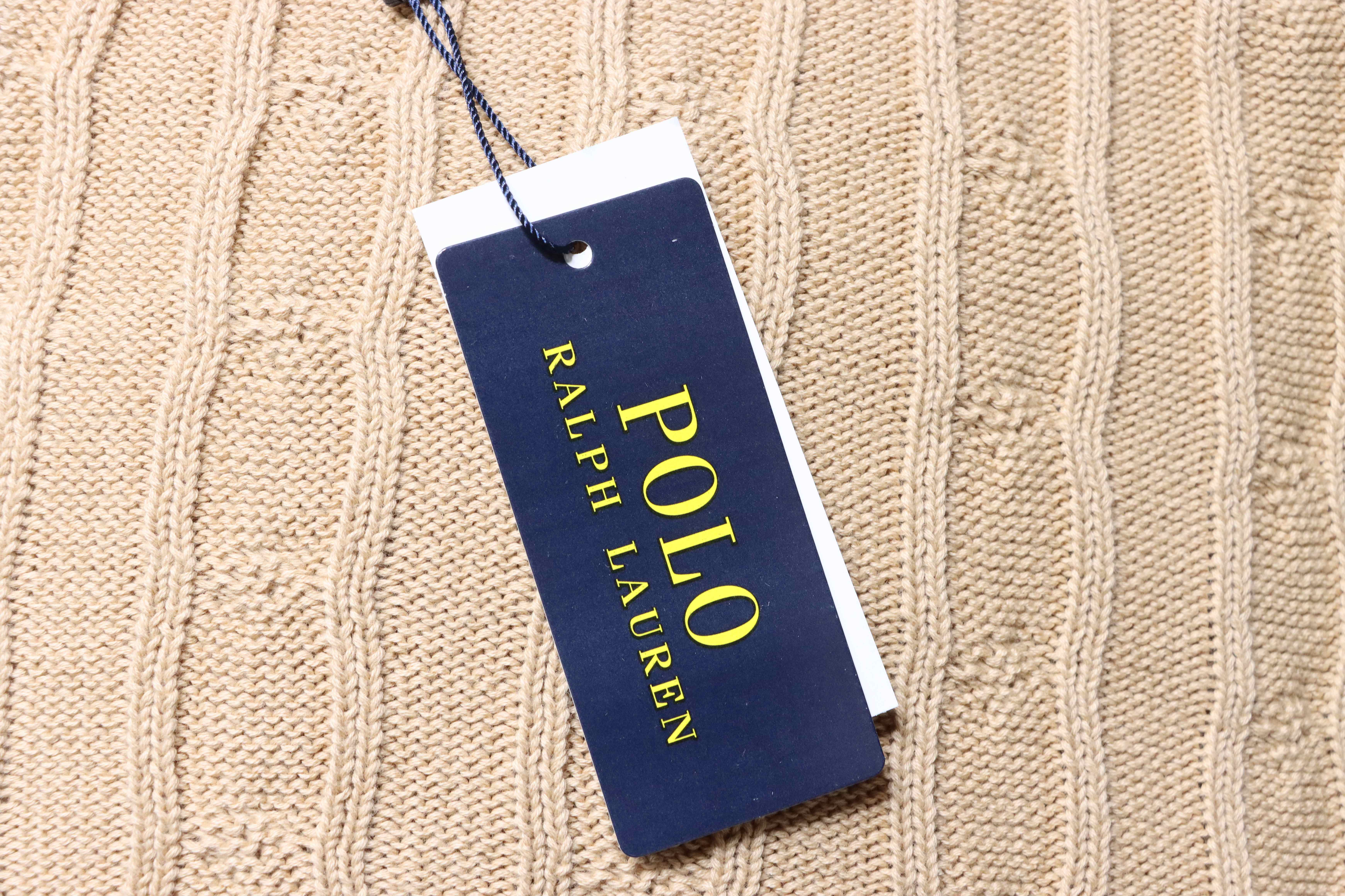 Ralph Lauren Horse Logo Embroidery Cable Knit Knit Short Sleeve T-Shirt Style 6