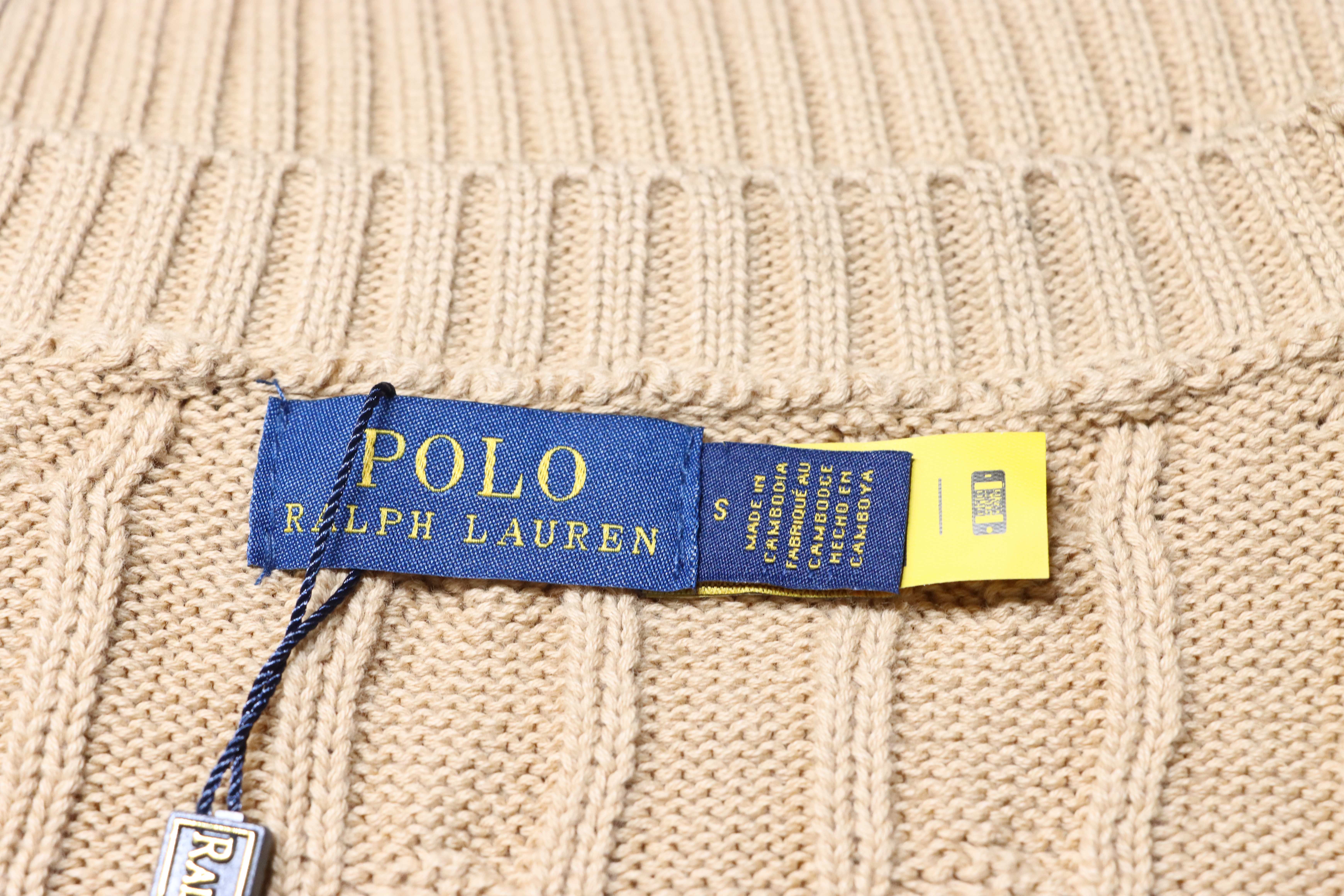 Ralph Lauren Horse Logo Embroidery Cable Knit Knit Short Sleeve T-Shirt Style 6