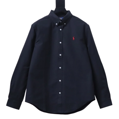 Ralph Lauren Polo Shirt Ralph Lauren R28 Oxford Solid Color Logo Embroidery Button-Up Collar Classic Long Sleeve Casual Shirt Style 2 02