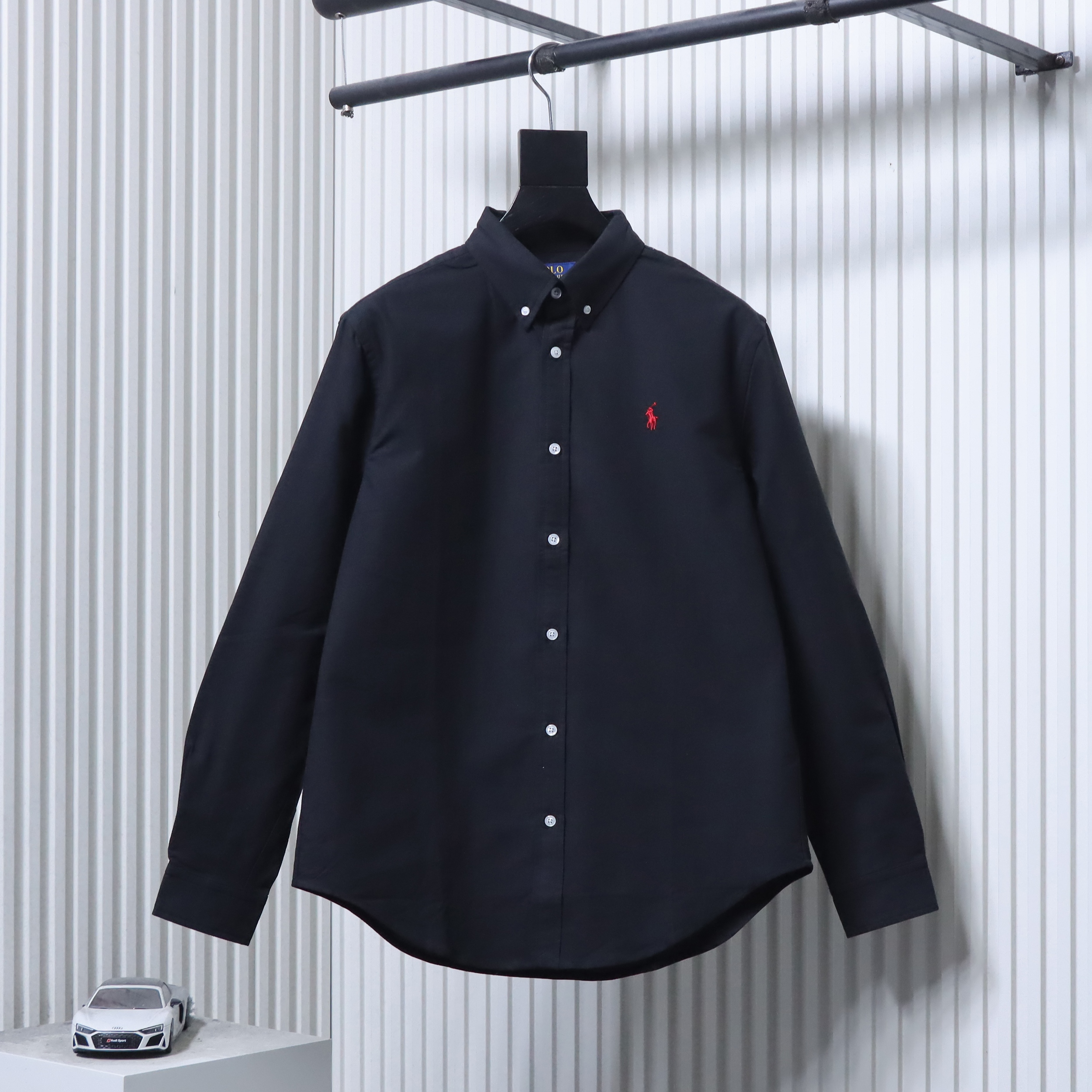 Ralph Lauren Polo Shirt Ralph Lauren R28 Oxford Solid Color Logo Embroidery Button-Up Collar Classic Long Sleeve Casual Shirt Style 2