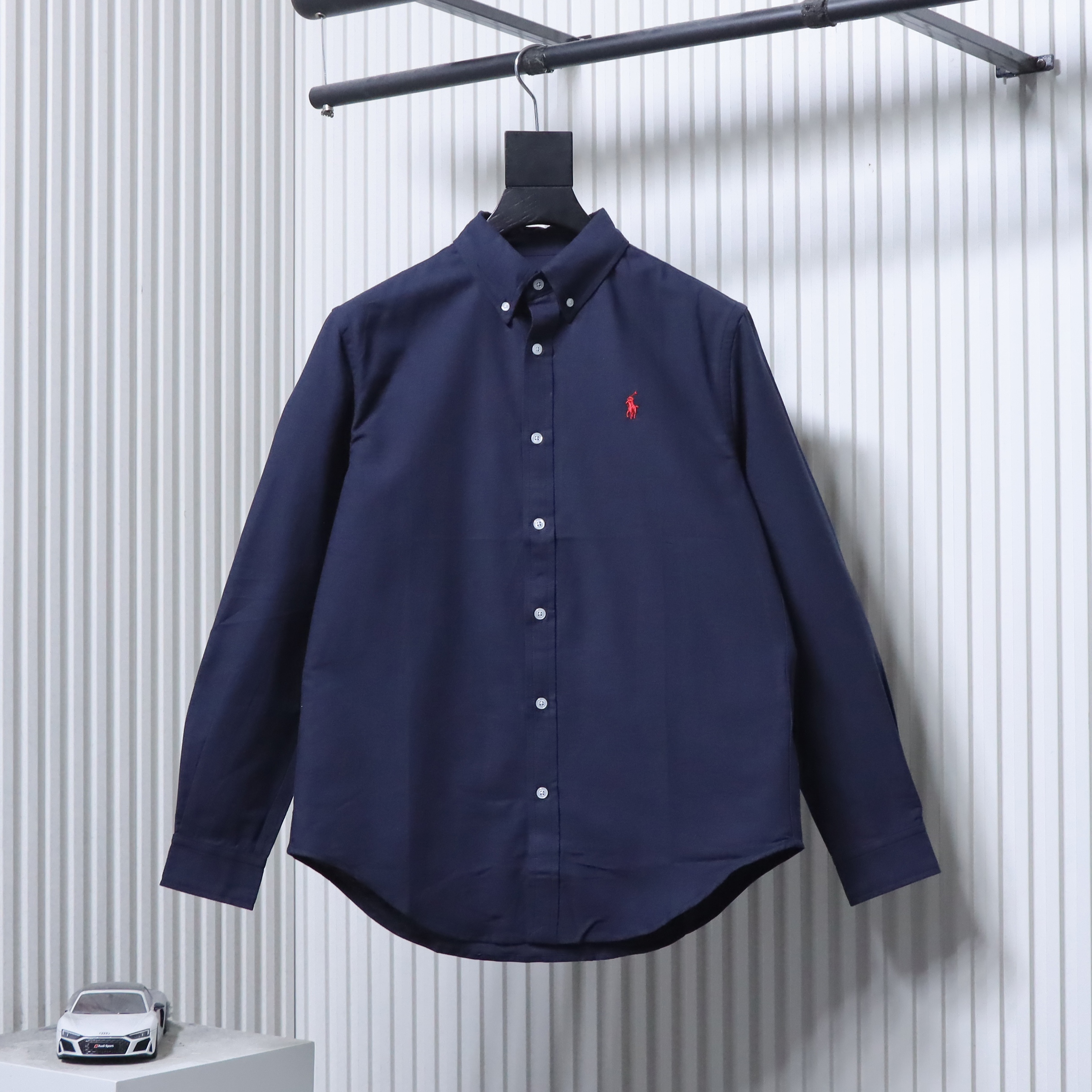 Ralph Lauren Polo Shirt Ralph Lauren R28 Oxford Solid Color Logo Embroidery Button-Up Collar Classic Long Sleeve Casual Shirt Style 3