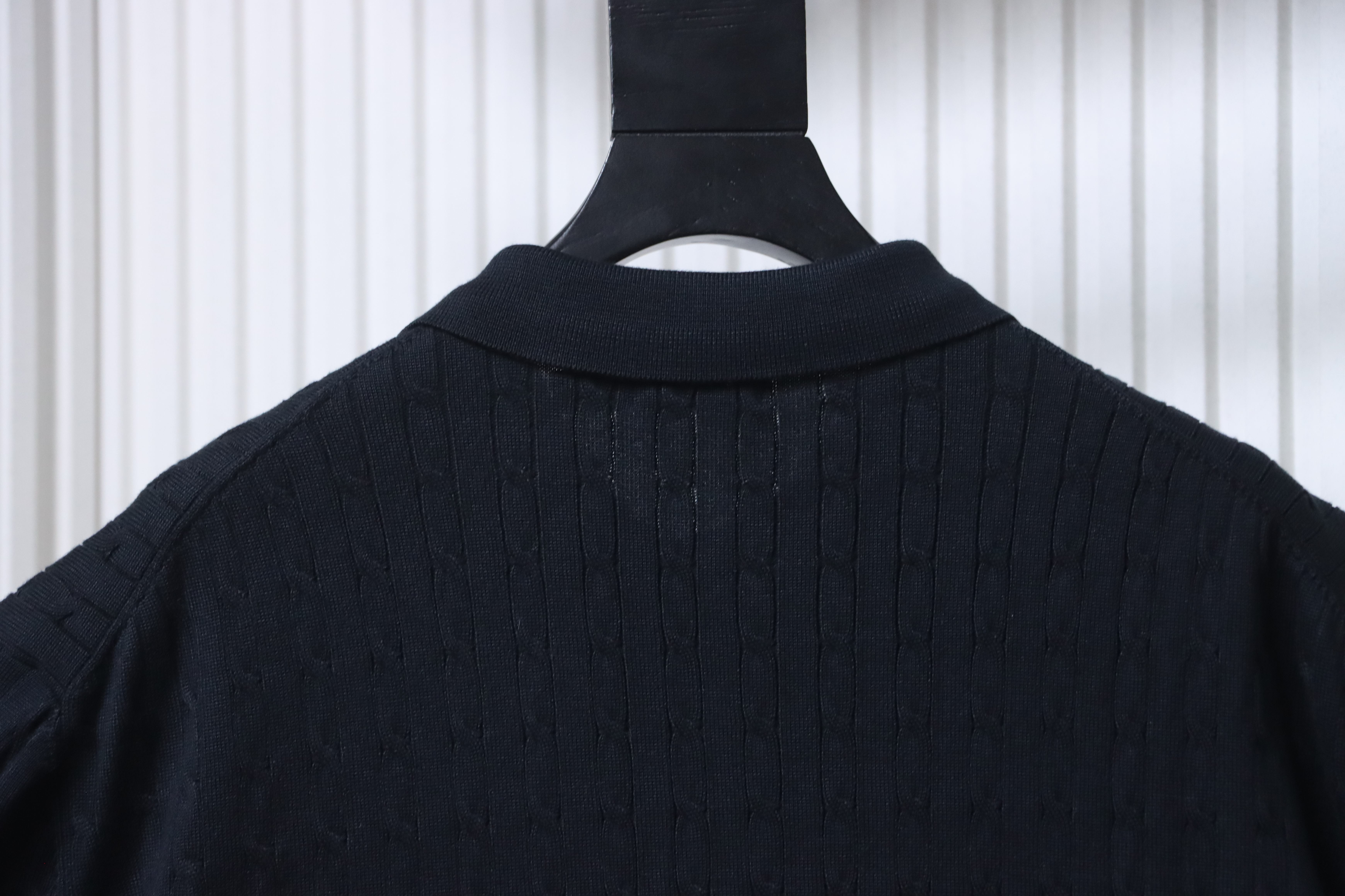 Ralph Lauren Pony Logo Embroidery Cable Knit Knit Short Sleeve Polo Shirt Style 1