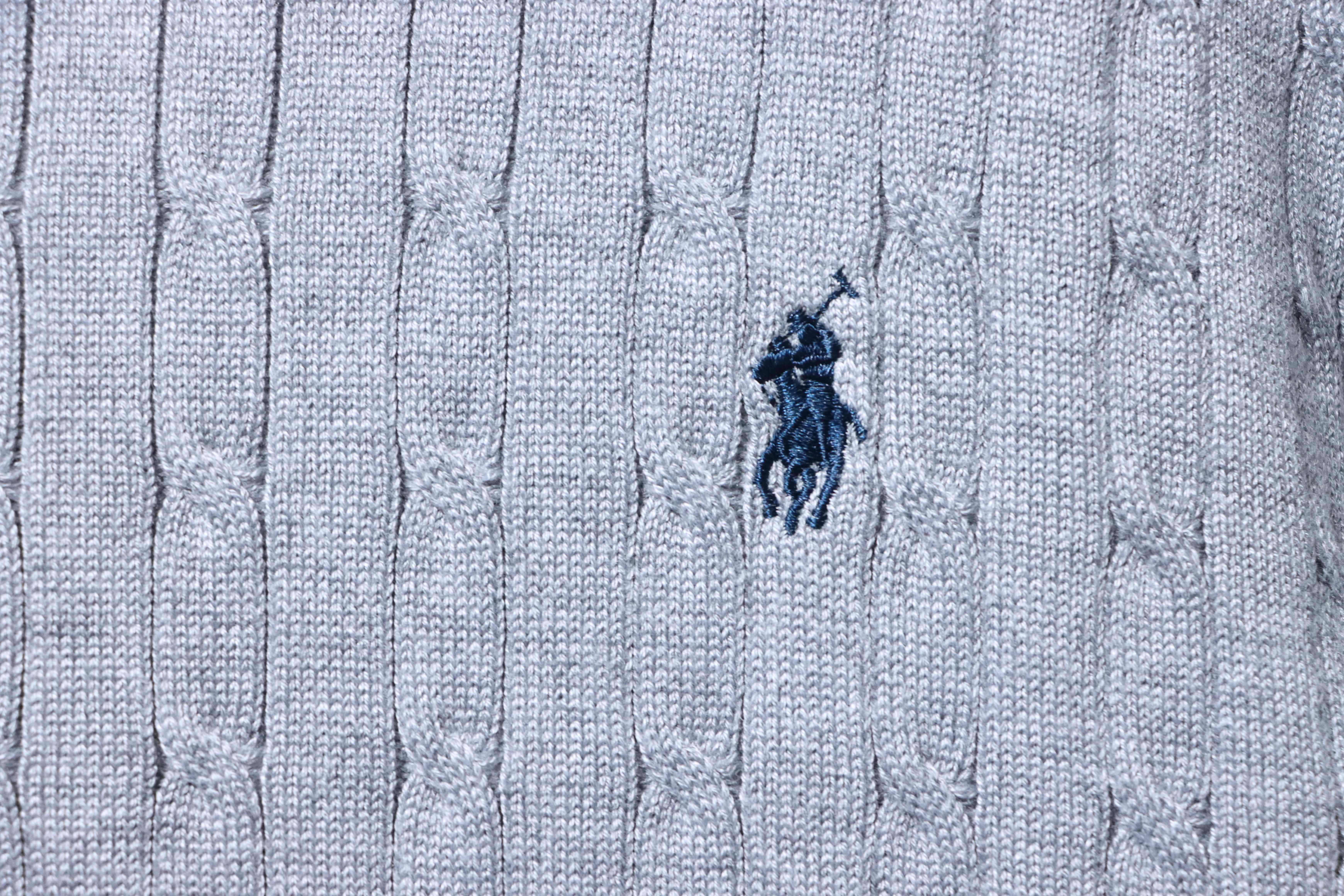 Ralph Lauren Pony Logo Embroidery Cable Knit Knit Short Sleeve Polo Shirt Style 2