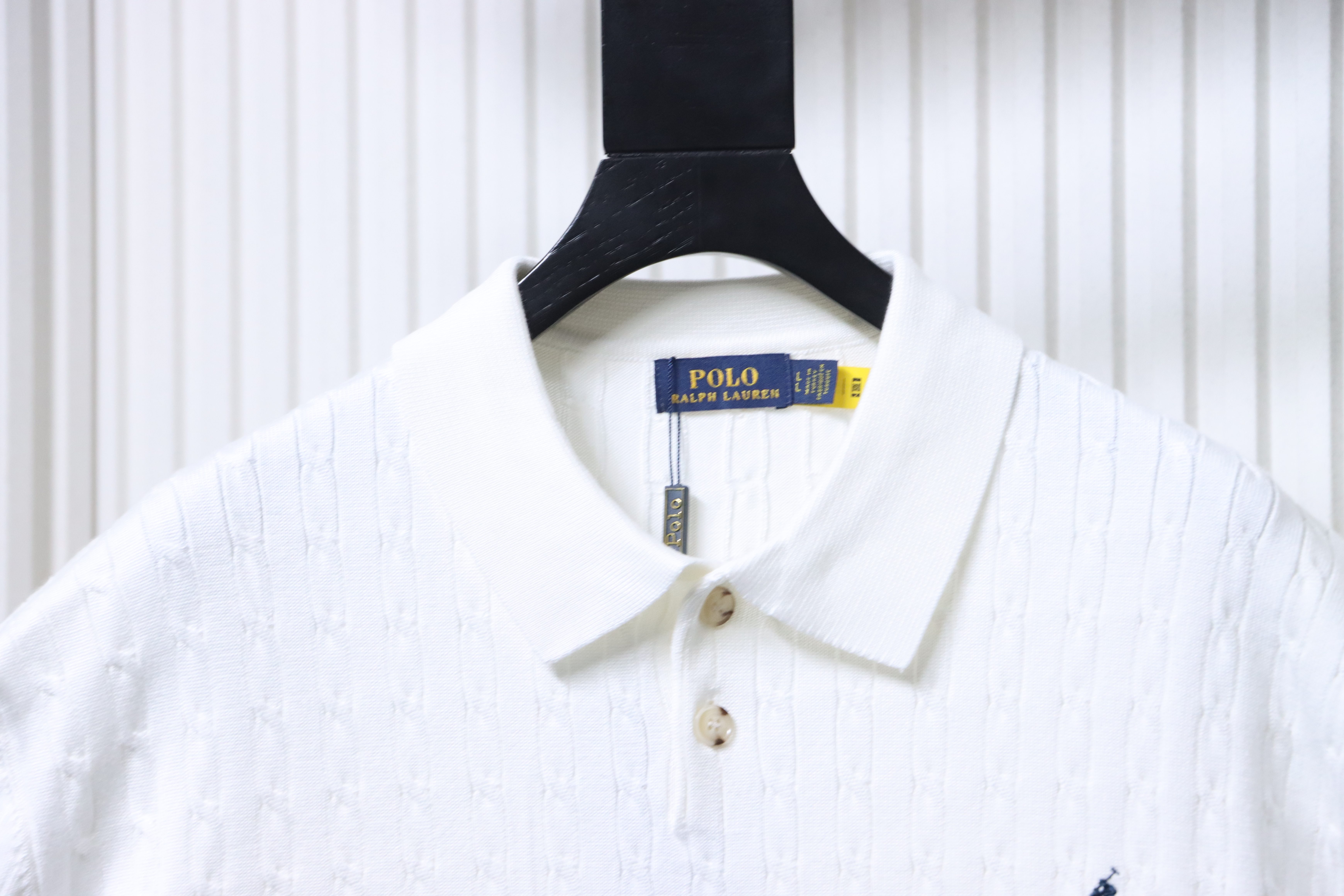 Ralph Lauren Pony Logo Embroidery Cable Knit Knit Short Sleeve Polo Shirt Style 4