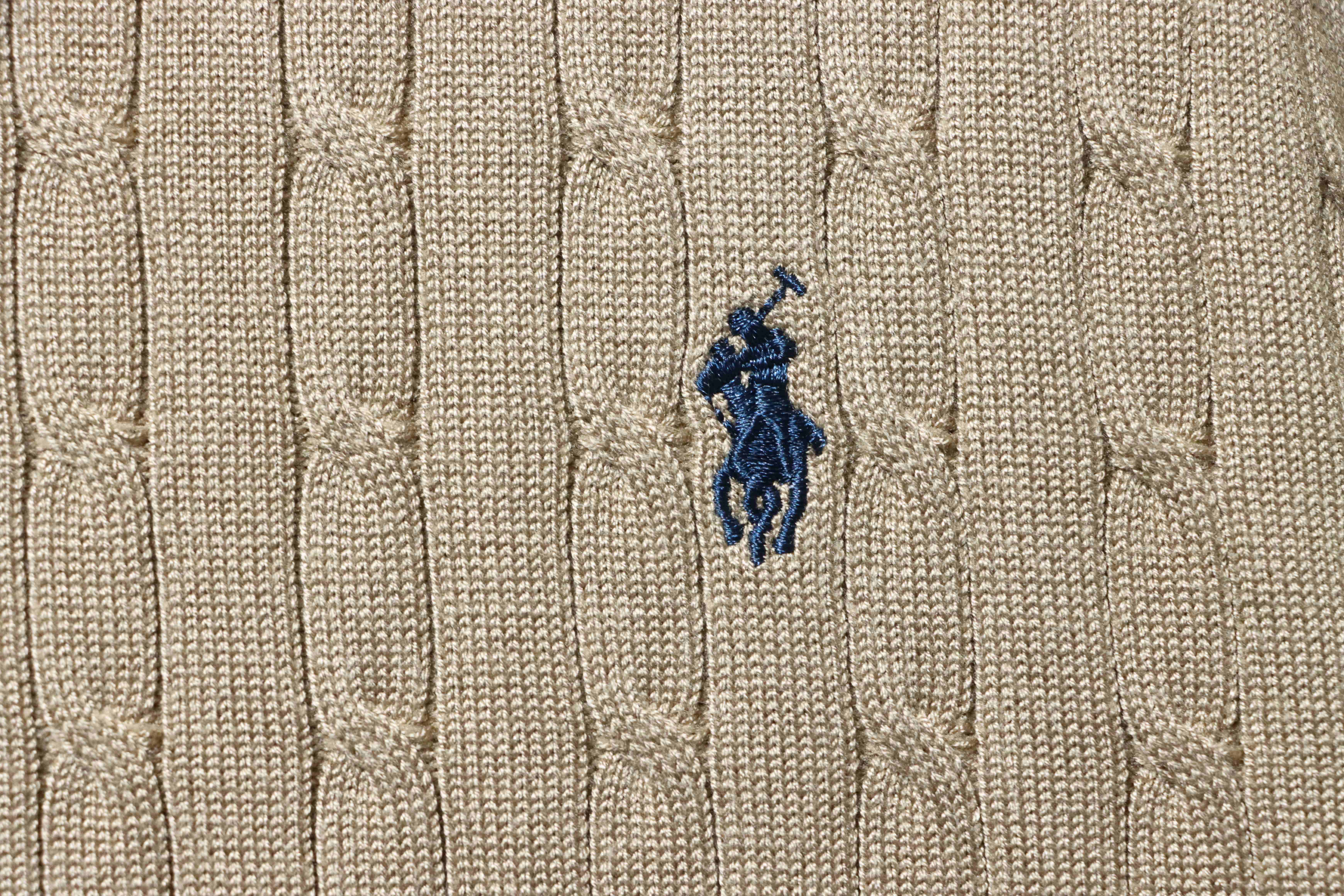 Ralph Lauren Pony Logo Embroidery Cable Knit Knit Short Sleeve Polo Shirt Style 5