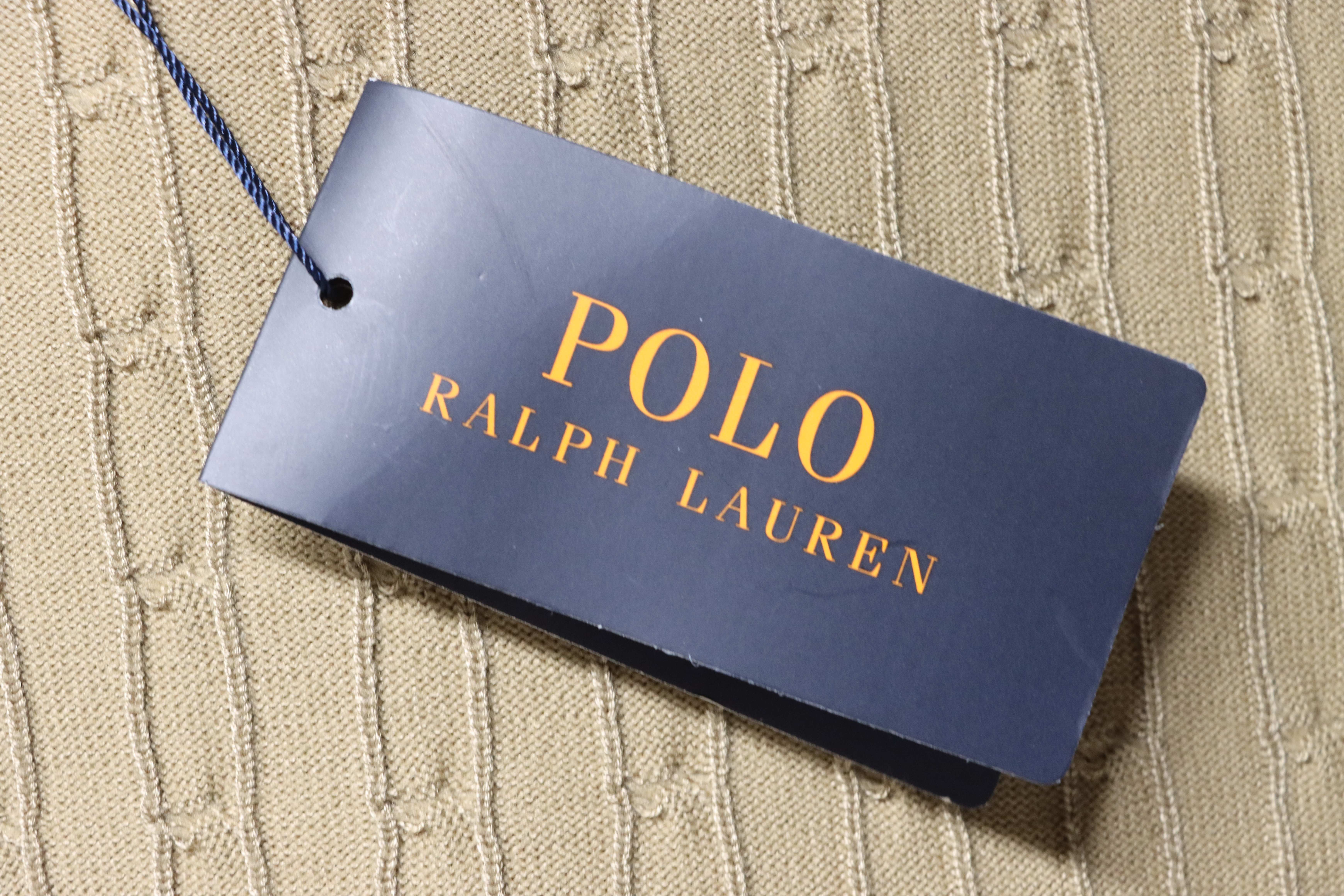 Ralph Lauren Pony Logo Embroidery Cable Knit Knit Short Sleeve Polo Shirt Style 5