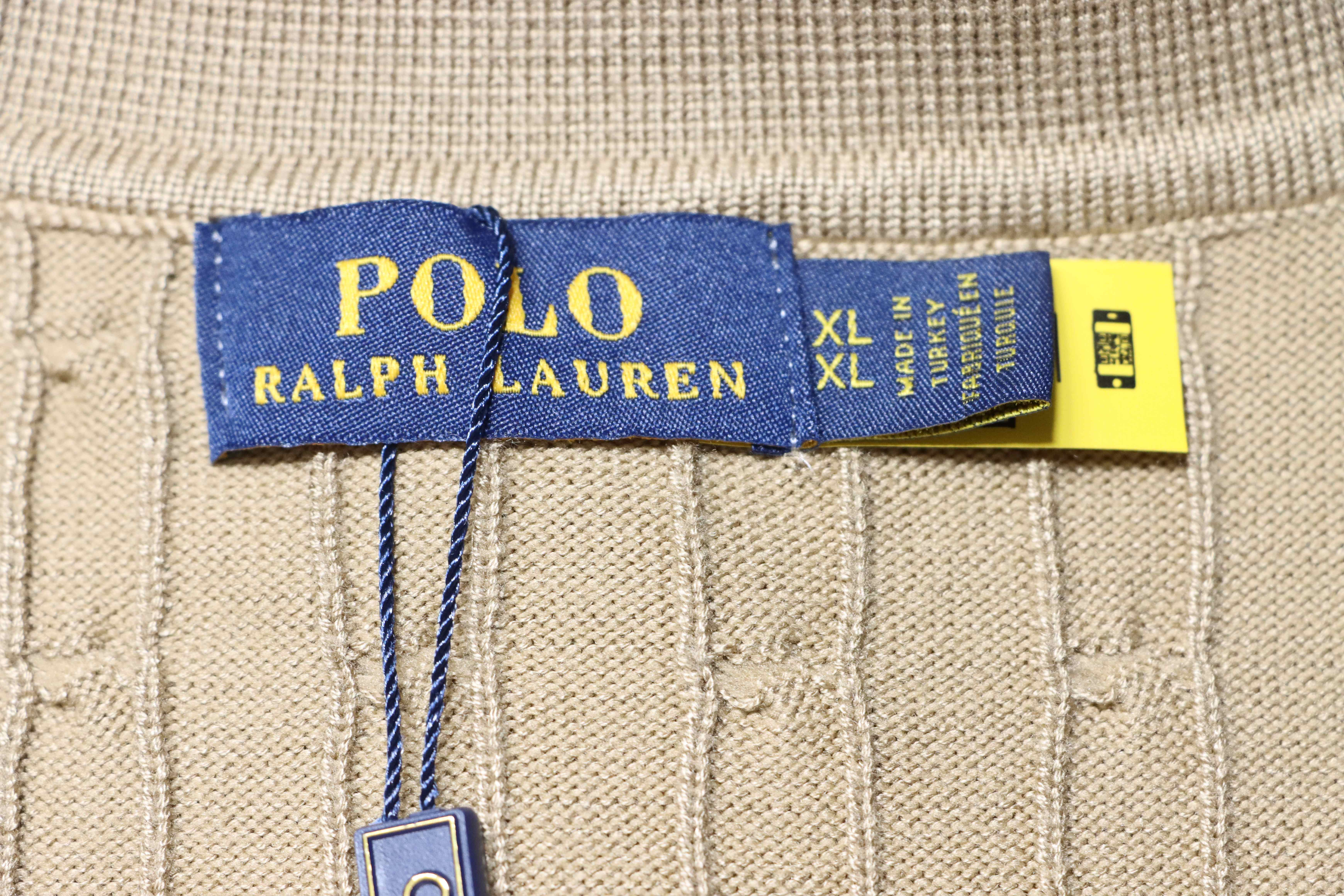 Ralph Lauren Pony Logo Embroidery Cable Knit Knit Short Sleeve Polo Shirt Style 5