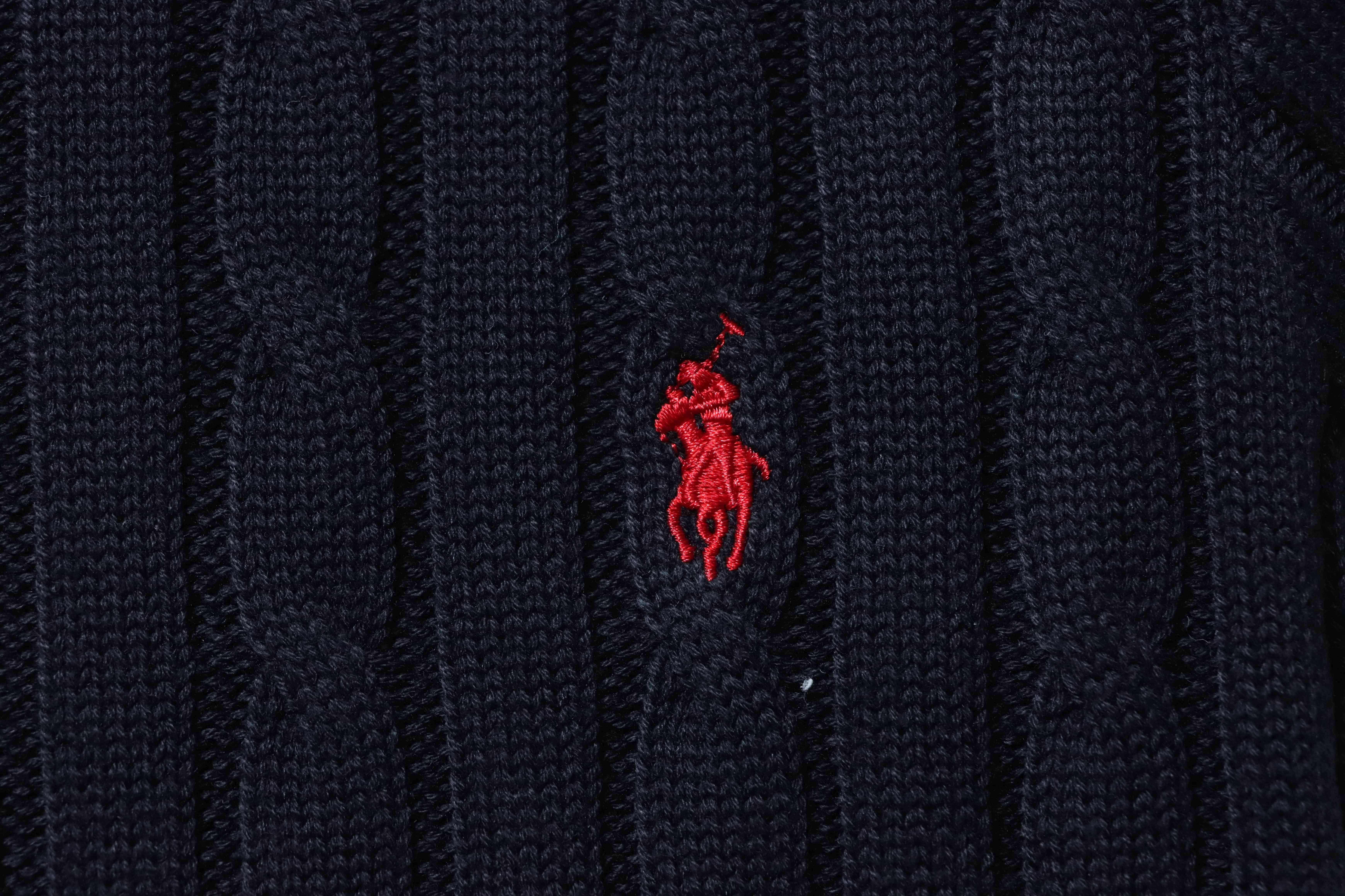 Ralph Lauren Pony Logo Embroidery Cable Knit Knit Short Sleeve T-Shirt Style 1