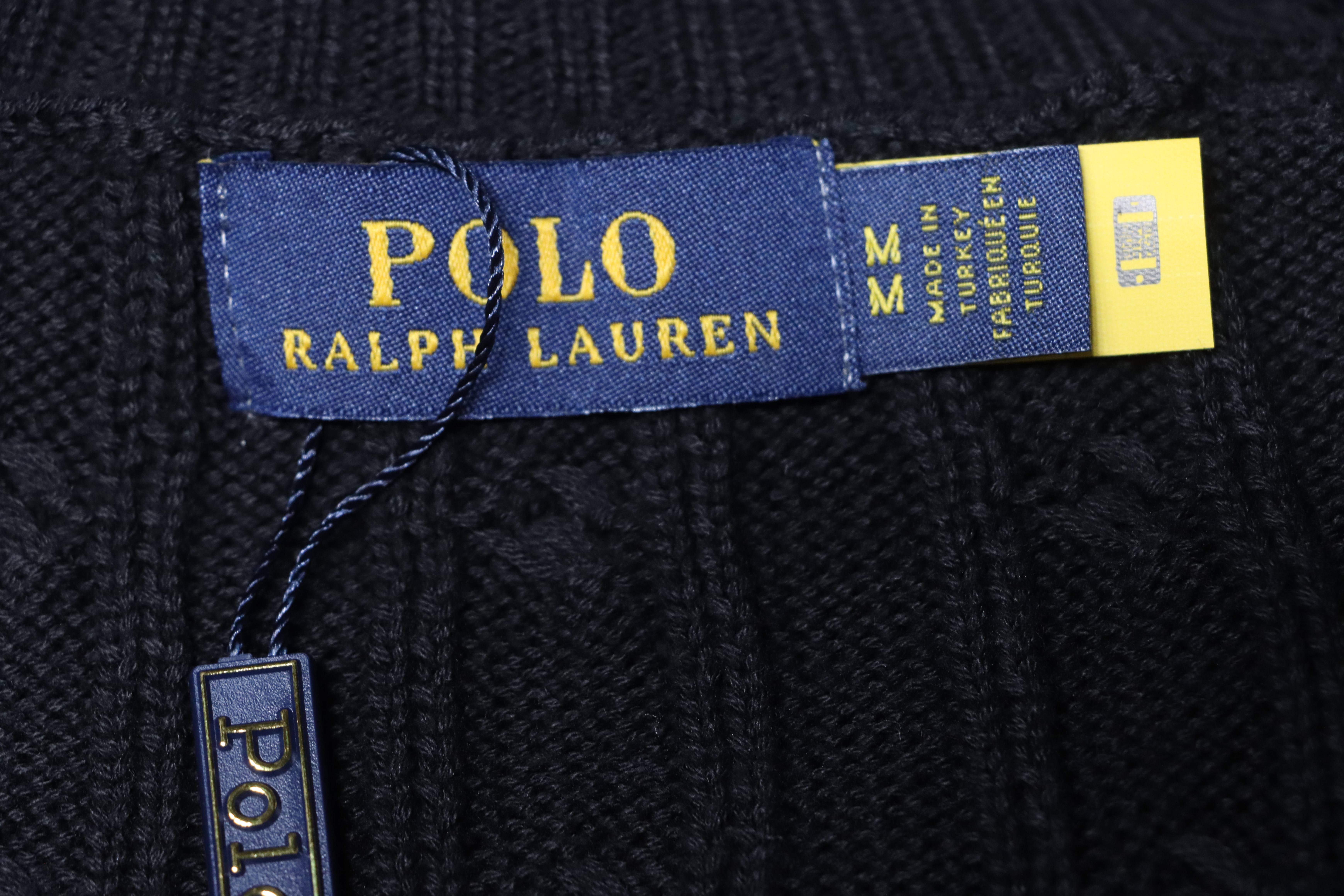 Ralph Lauren Pony Logo Embroidery Cable Knit Knit Short Sleeve T-Shirt Style 1