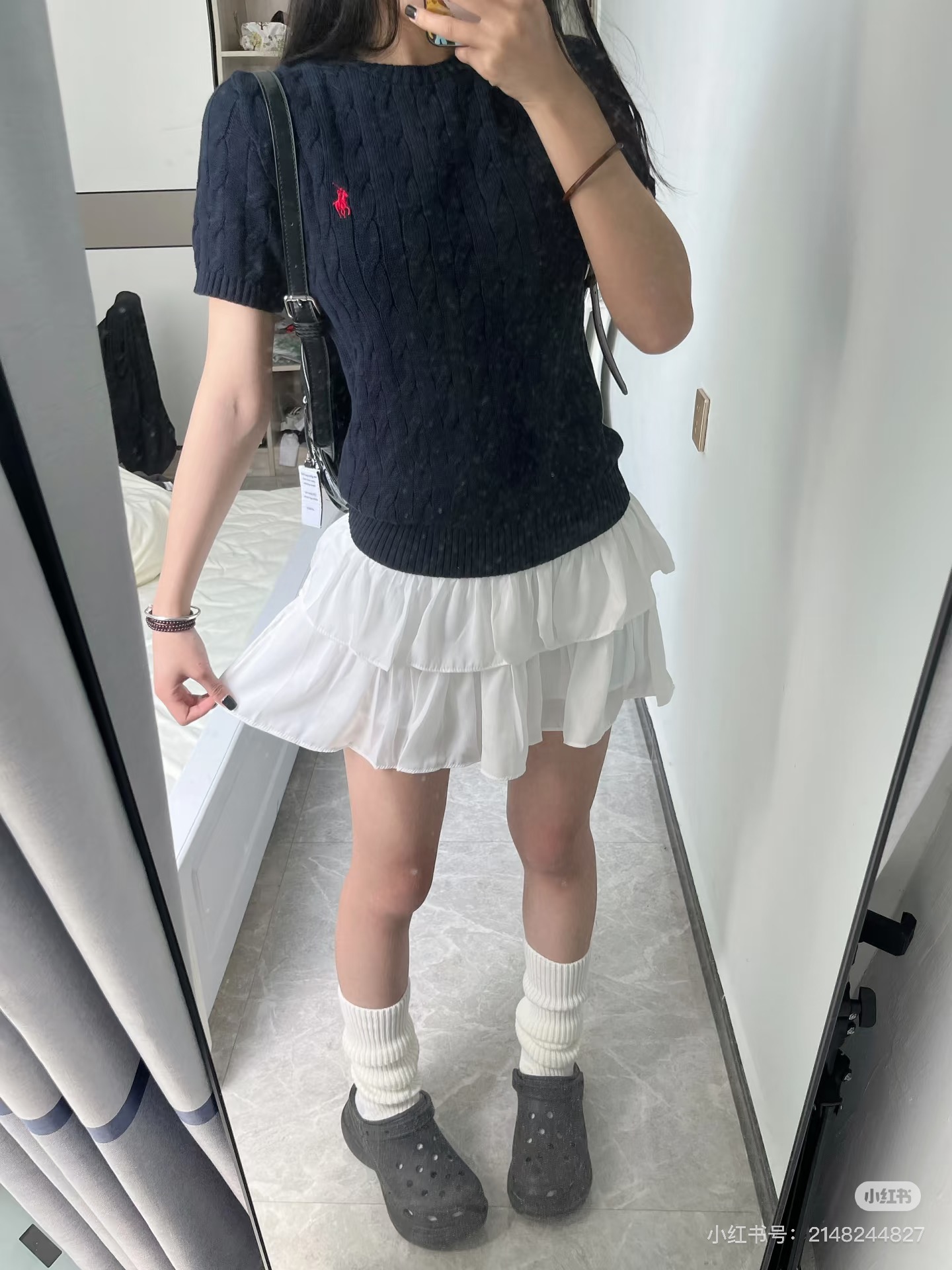 Ralph Lauren Pony Logo Embroidery Cable Knit Knit Short Sleeve T-Shirt Style 1