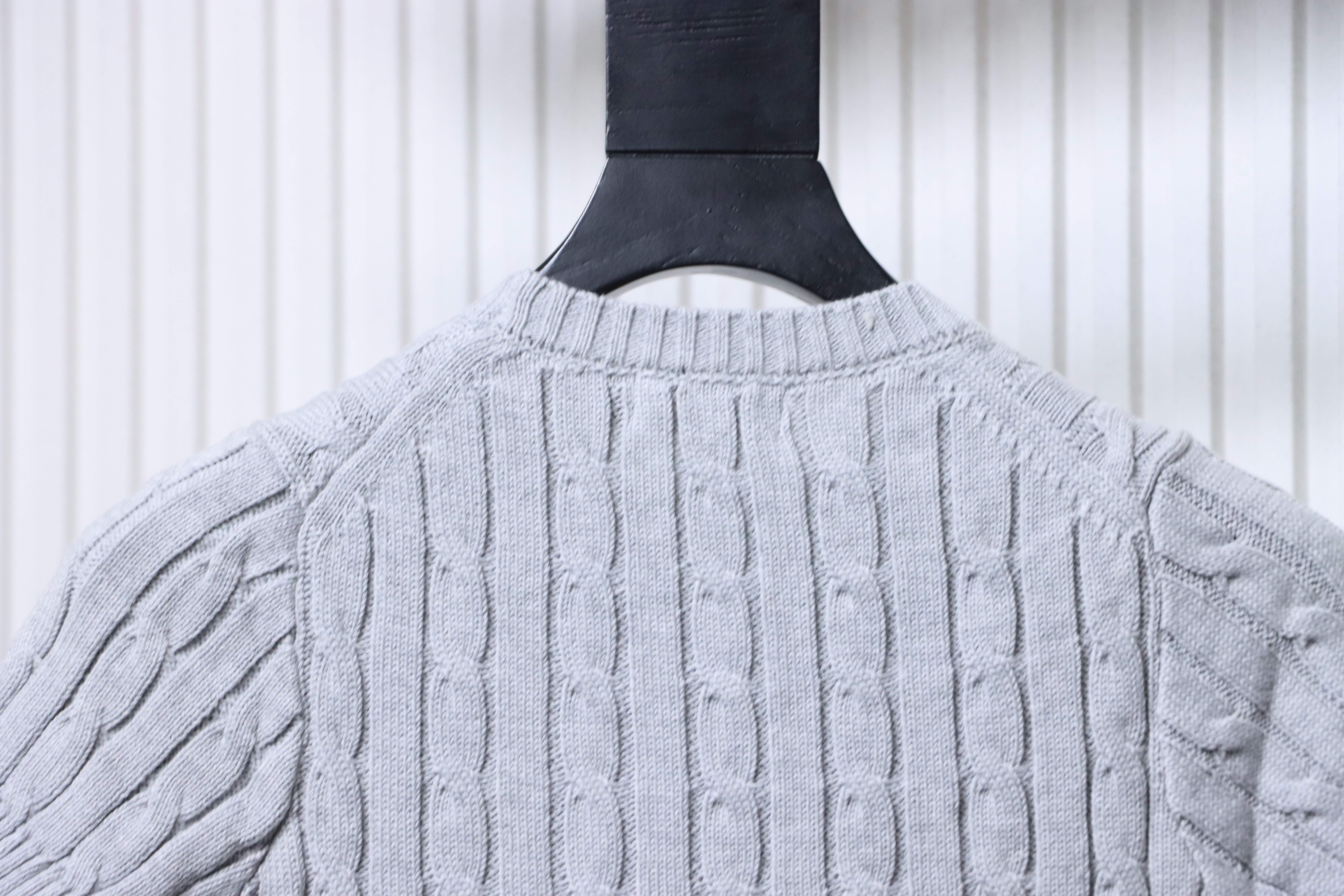 Ralph Lauren Pony Logo Embroidery Cable Knit Knit Short Sleeve T-Shirt Style 2