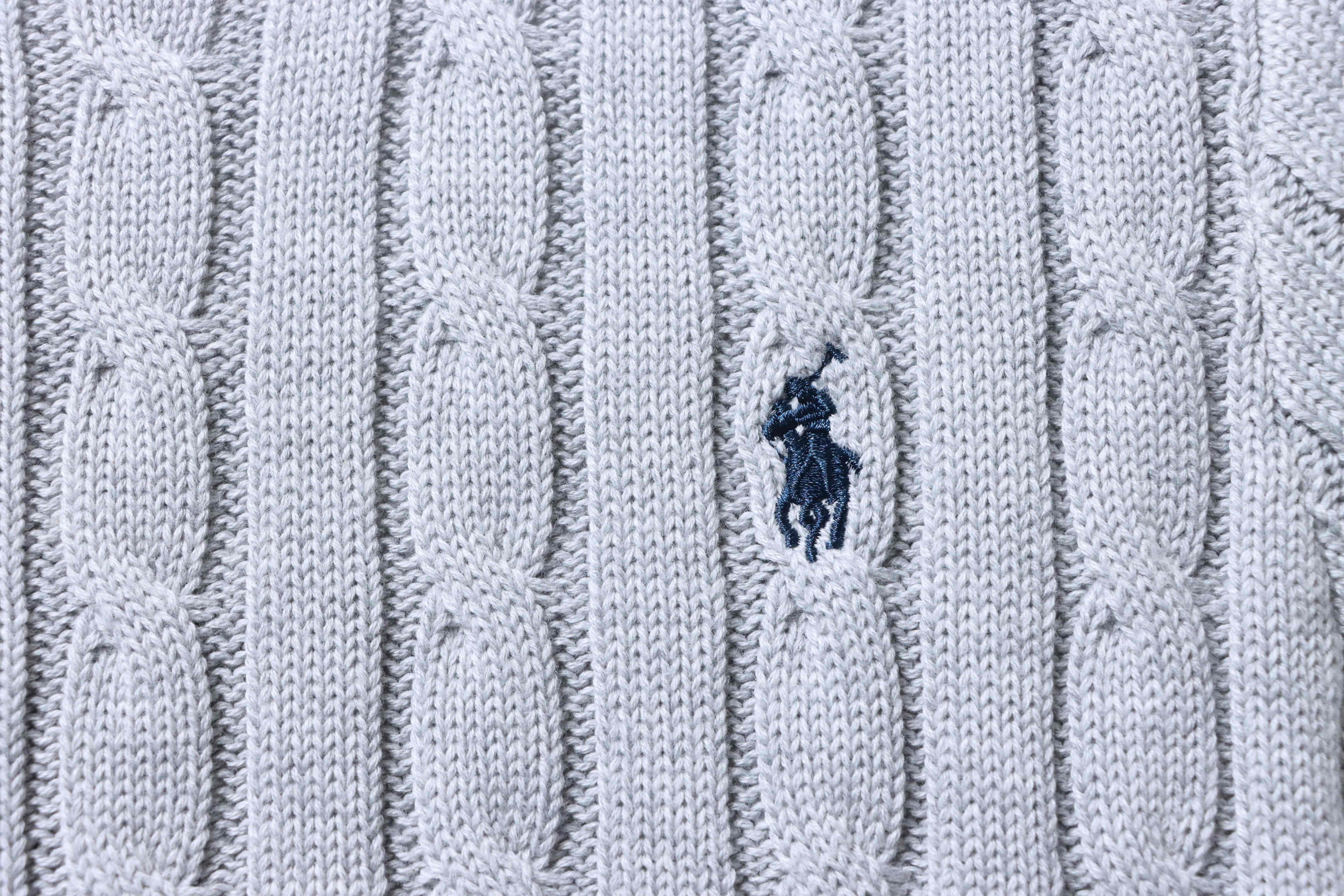Ralph Lauren Pony Logo Embroidery Cable Knit Knit Short Sleeve T-Shirt Style 2