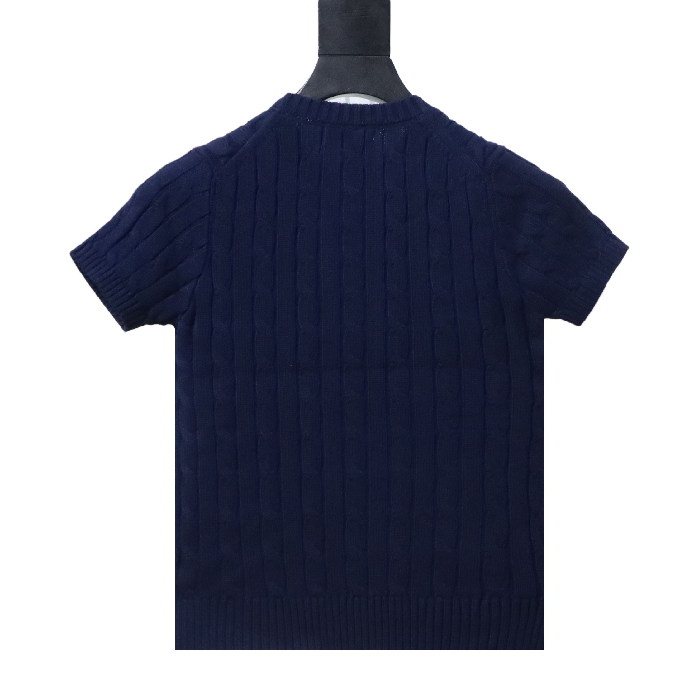 Ralph Lauren Pony Logo Embroidery Cable Knit Knit Short Sleeve T-Shirt Style 3
