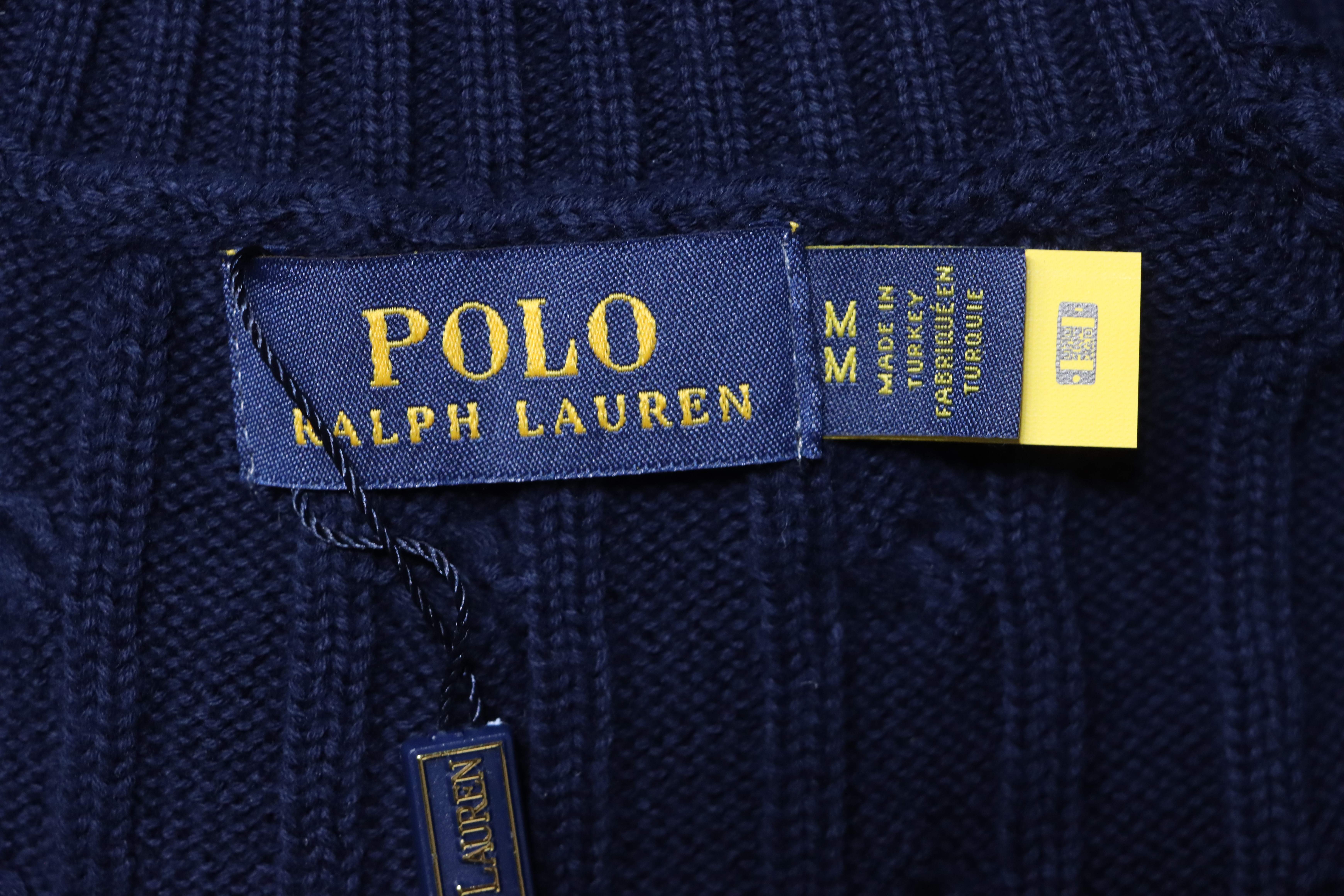 Ralph Lauren Pony Logo Embroidery Cable Knit Knit Short Sleeve T-Shirt Style 3