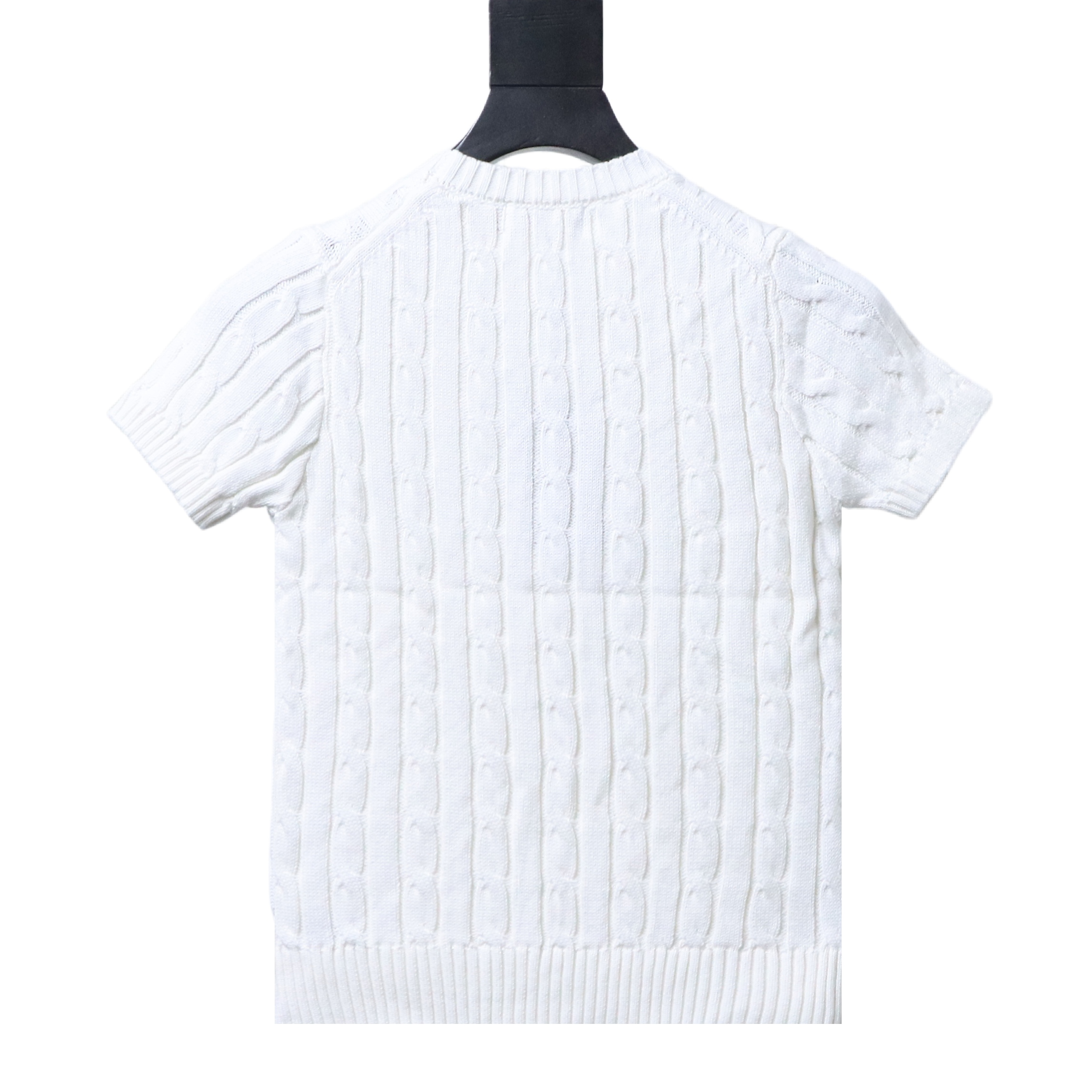 Ralph Lauren Pony Logo Embroidery Cable Knit Knit Short Sleeve T-Shirt Style 4