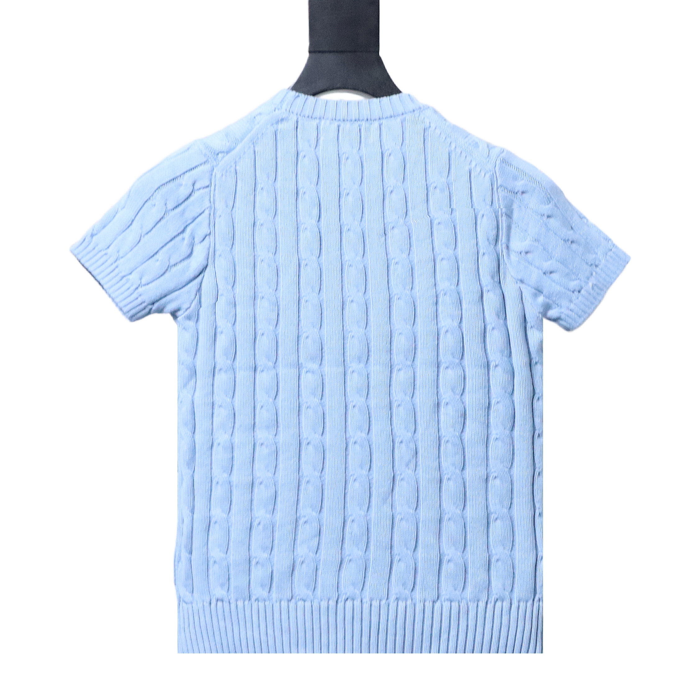 Ralph Lauren Pony Logo Embroidery Cable Knit Knit Short Sleeve T-Shirt Style 5
