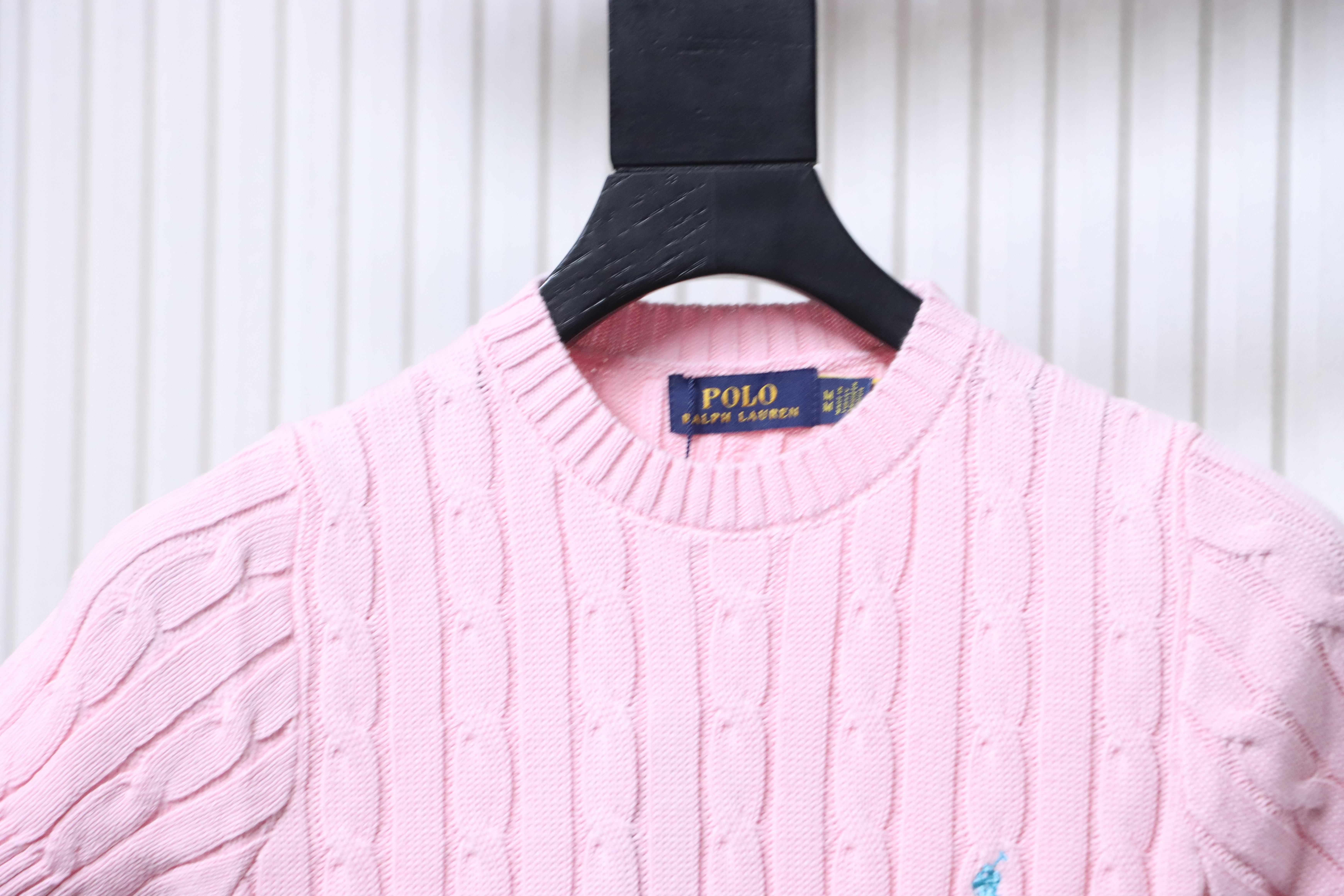 Ralph Lauren Pony Logo Embroidery Cable Knit Knit Short Sleeve T-Shirt Style 6