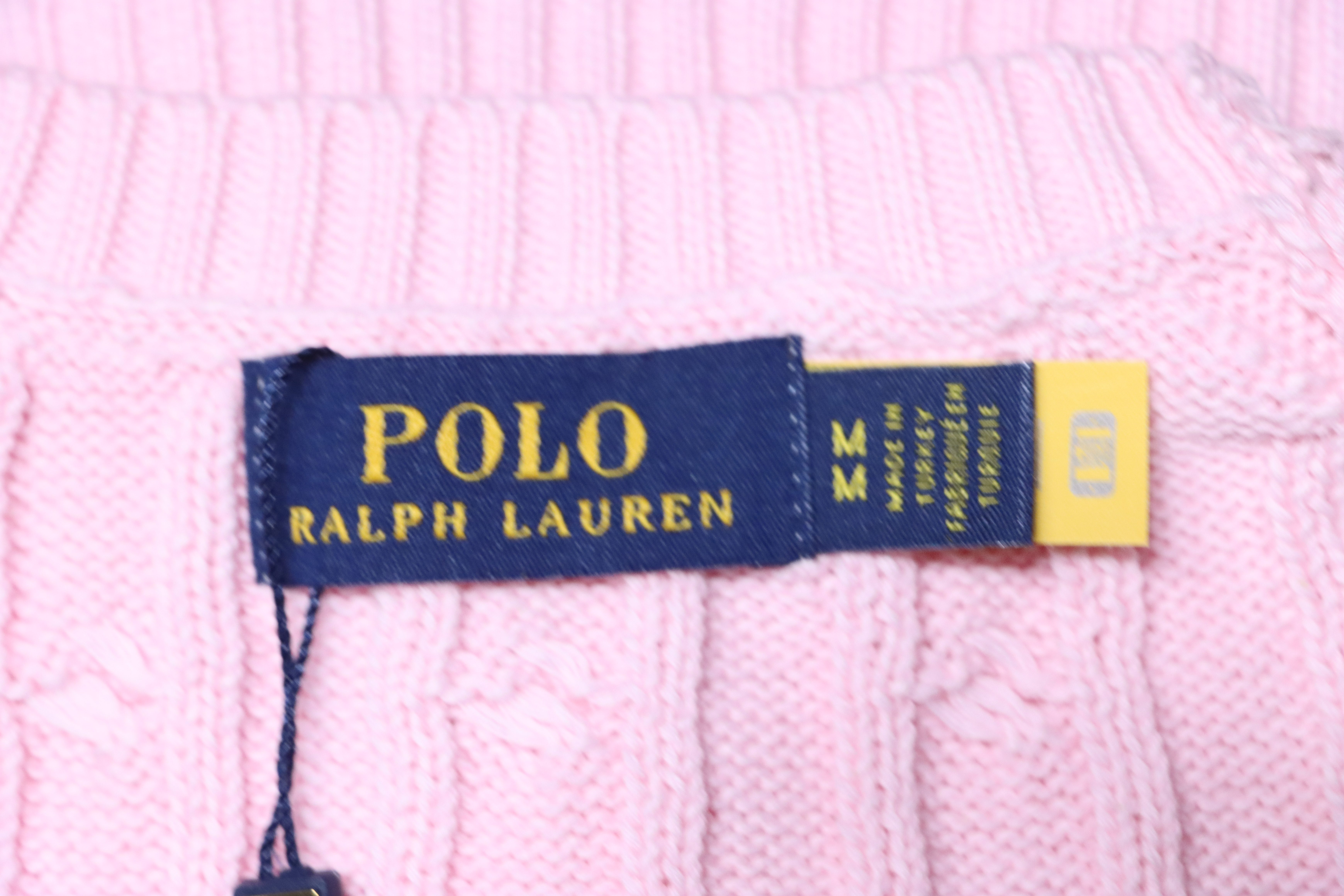 Ralph Lauren Pony Logo Embroidery Cable Knit Knit Short Sleeve T-Shirt Style 6
