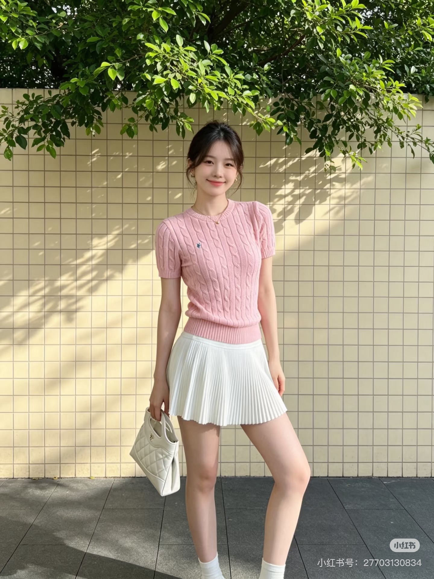 Ralph Lauren Pony Logo Embroidery Cable Knit Knit Short Sleeve T-Shirt Style 6
