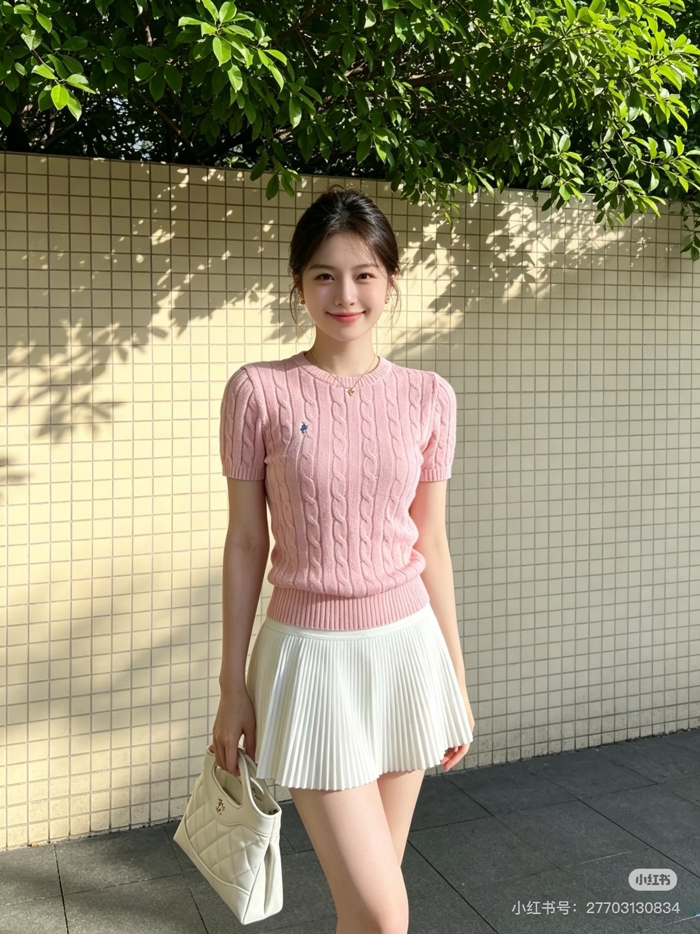 Ralph Lauren Pony Logo Embroidery Cable Knit Knit Short Sleeve T-Shirt Style 6