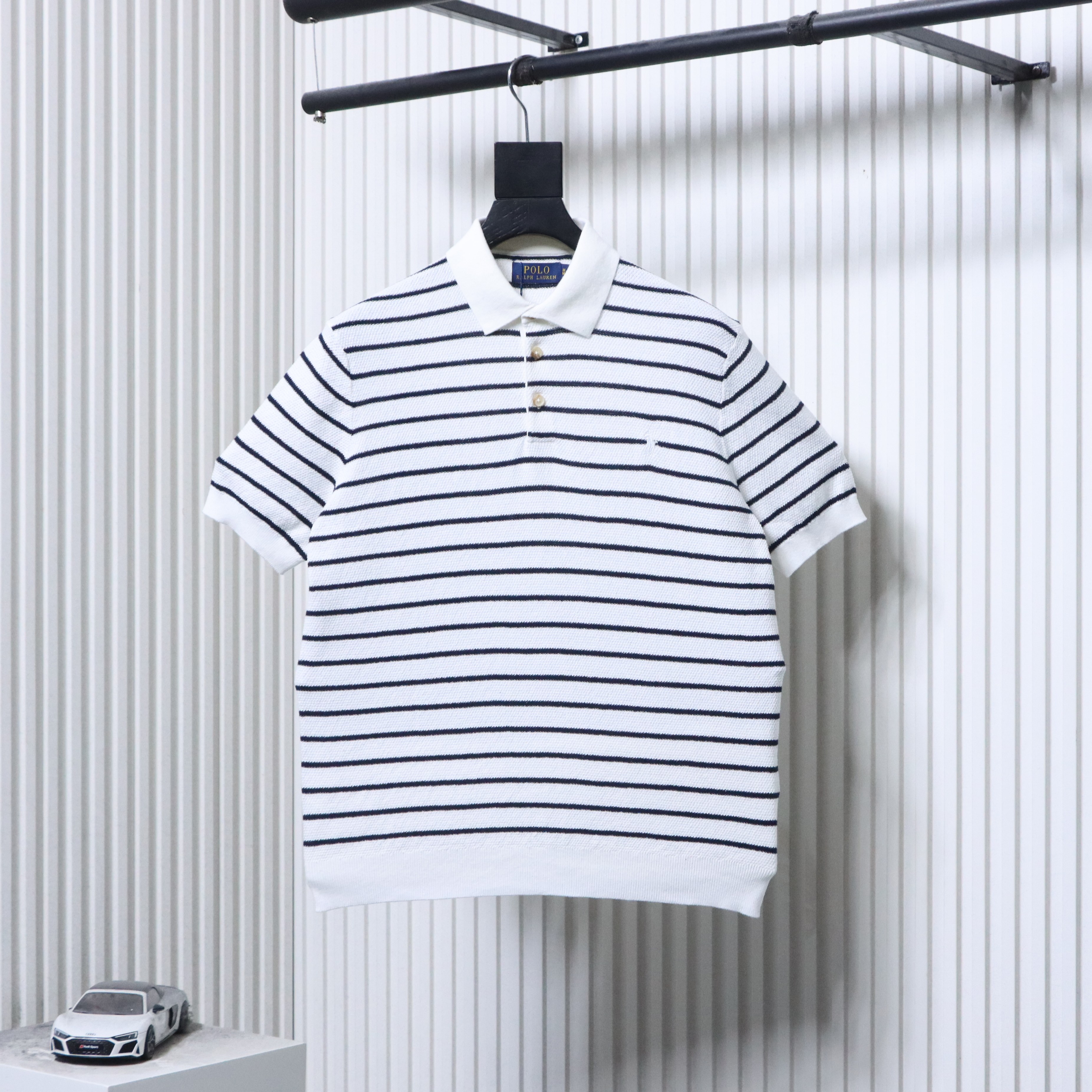 Ralph Lauren Pony Logo Striped Knit Polo Shirt Style 2