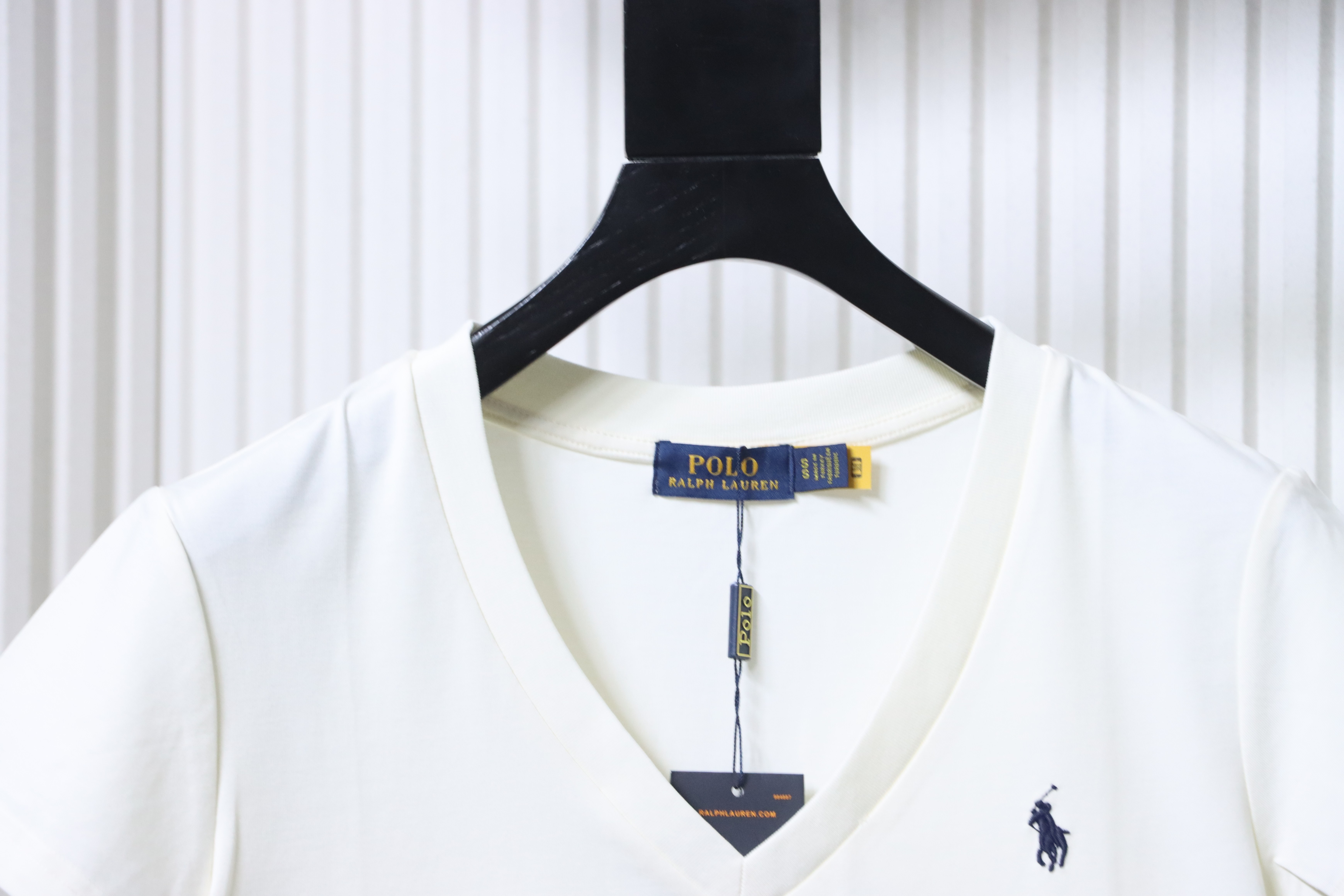 Ralph Lauren RL Pony Logo Embroidery Solid Color V-Neck T-Shirt Women Style 1
