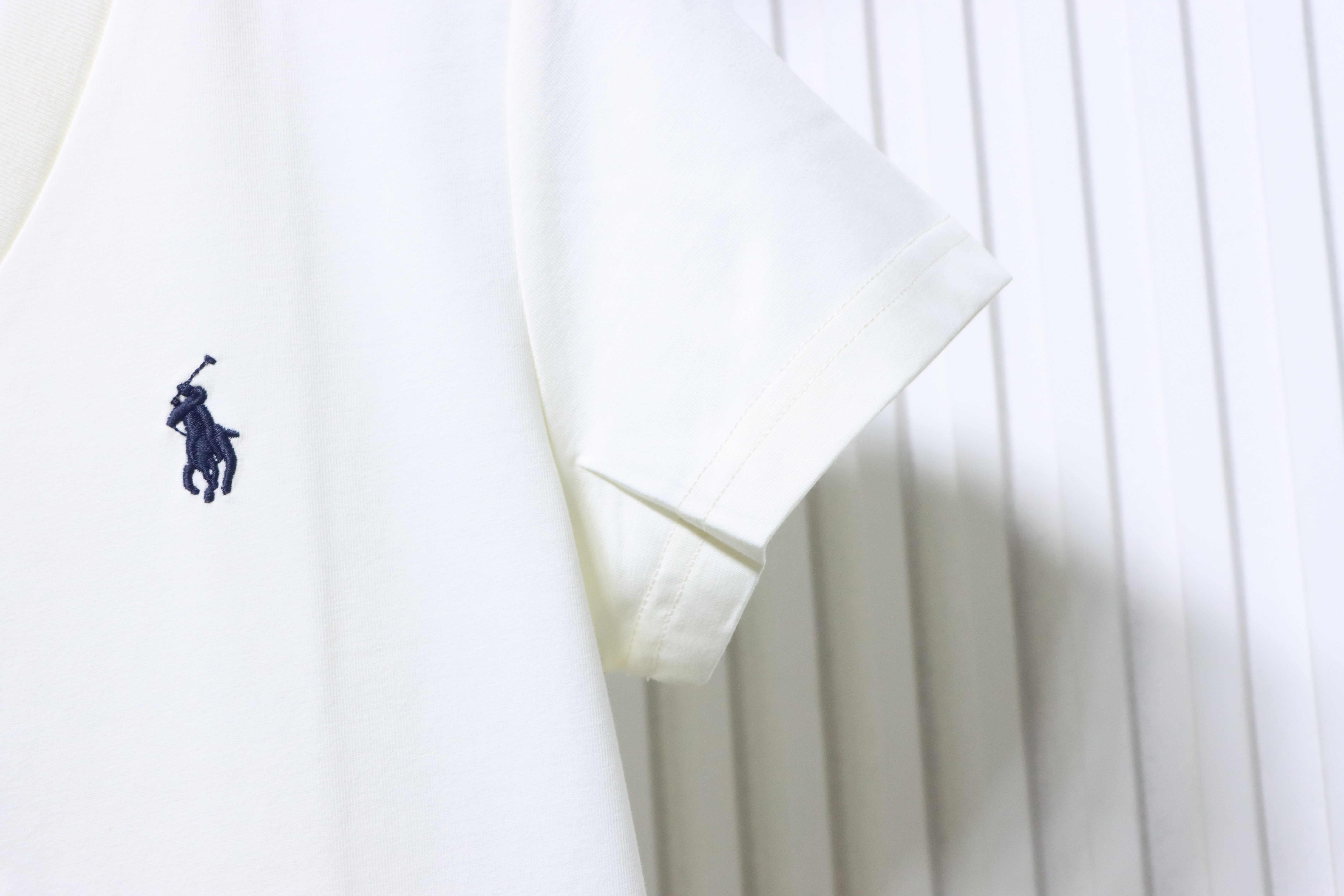 Ralph Lauren RL Pony Logo Embroidery Solid Color V-Neck T-Shirt Women Style 1