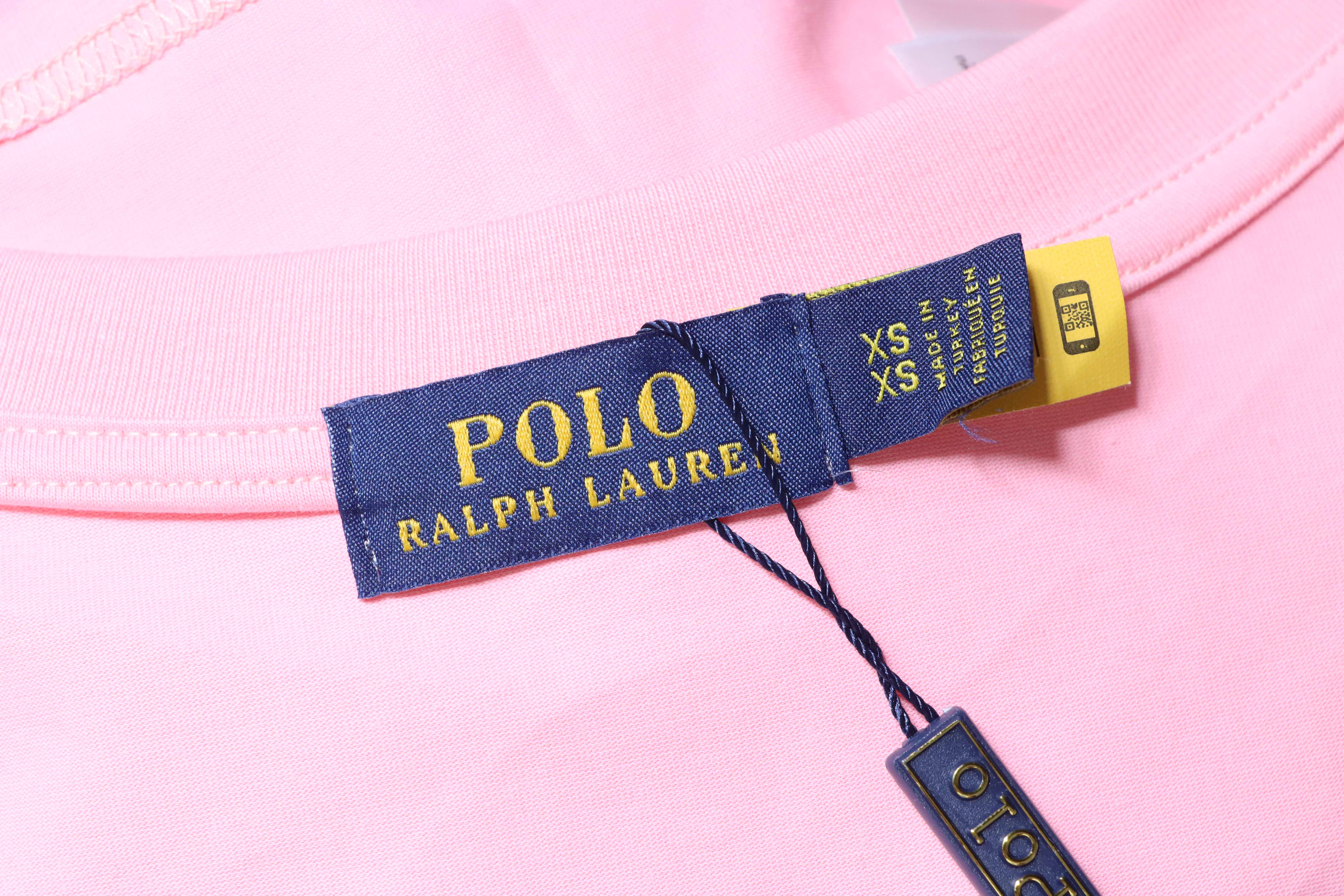 Ralph Lauren RL Pony Logo Embroidery Solid Color V-Neck T-Shirt Women Style 2