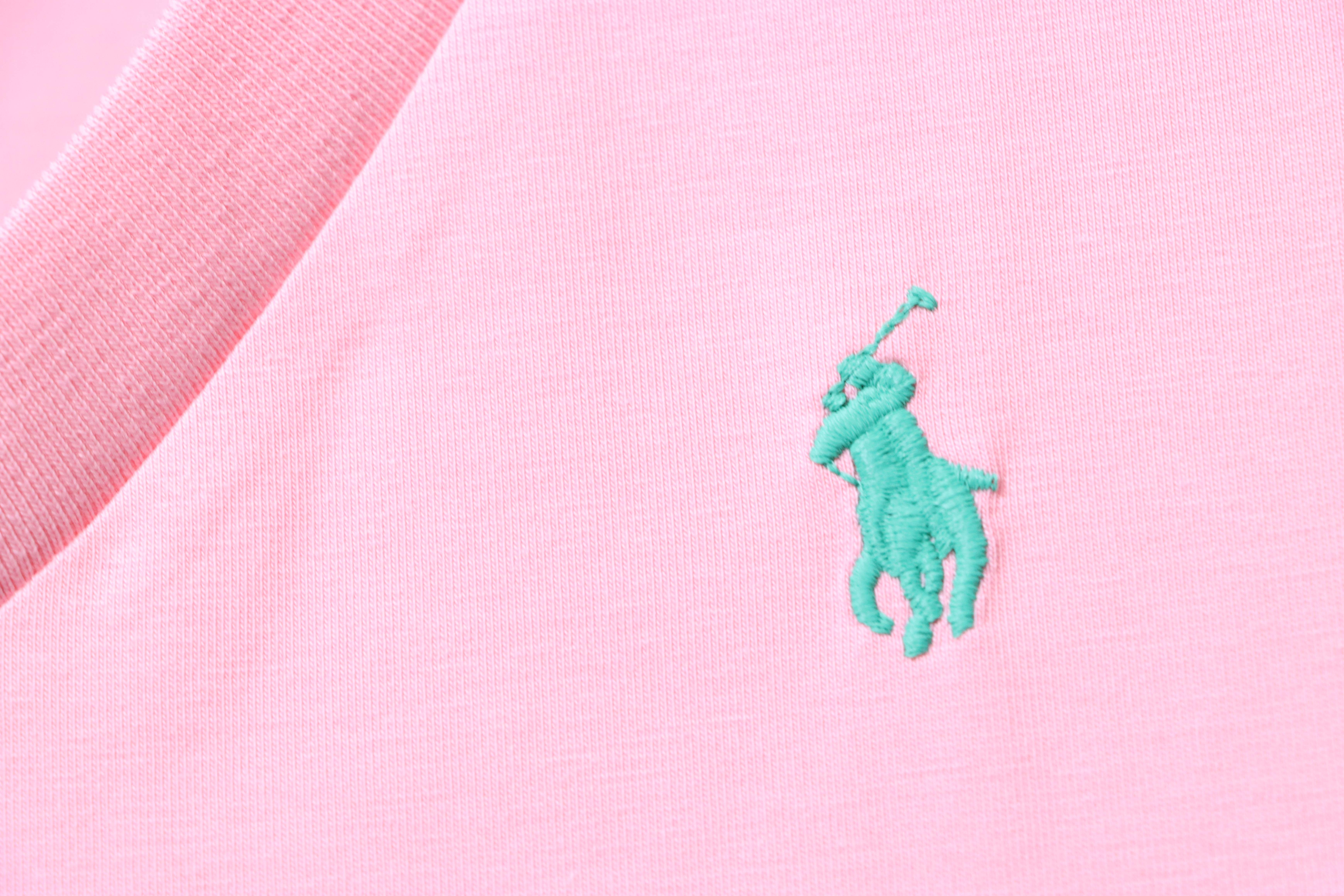 Ralph Lauren RL Pony Logo Embroidery Solid Color V-Neck T-Shirt Women Style 2