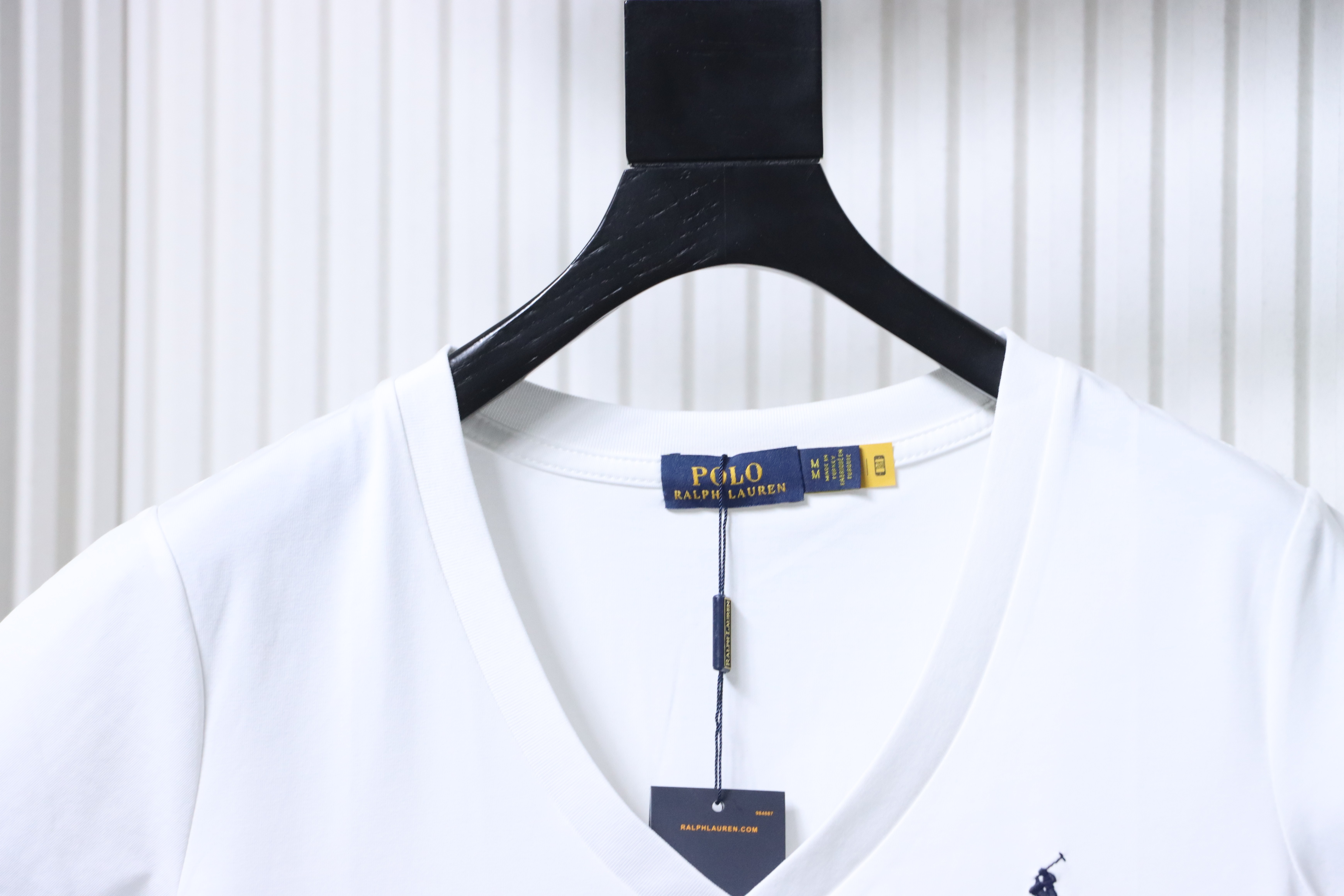 Ralph Lauren RL Pony Logo Embroidery Solid Color V-Neck T-Shirt Women Style 4
