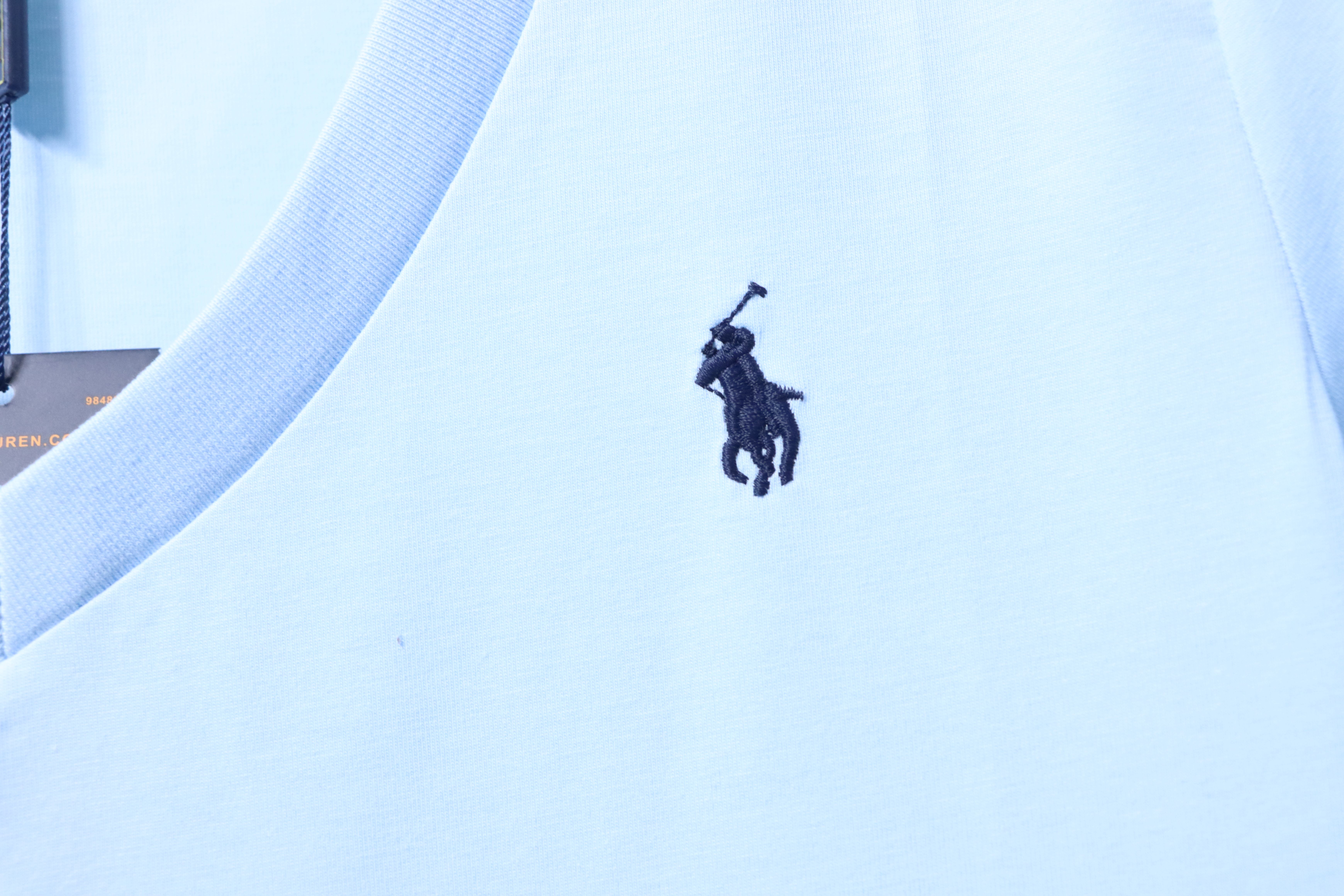 Ralph Lauren RL Pony Logo Embroidery Solid Color V-Neck T-Shirt Women Style 5