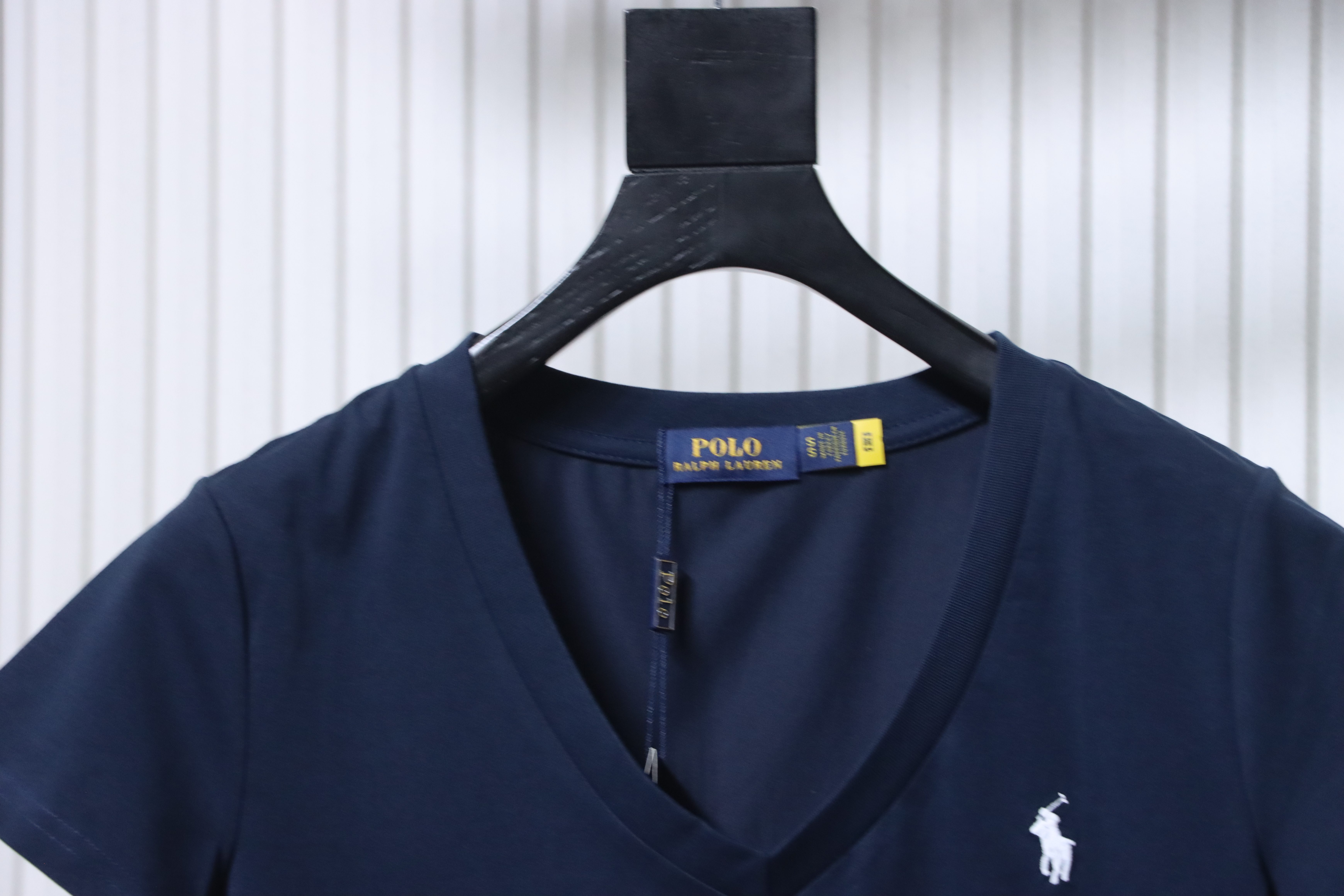 Ralph Lauren RL Pony Logo Embroidery Solid Color V-Neck T-Shirt Women Style 6